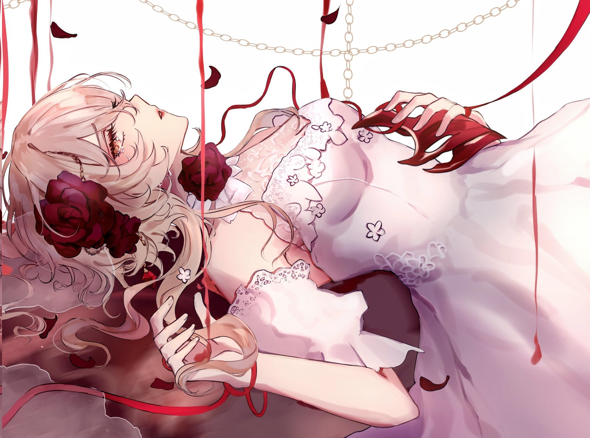 Lumine from Genshin Impact in a white dress HD Wallpaper