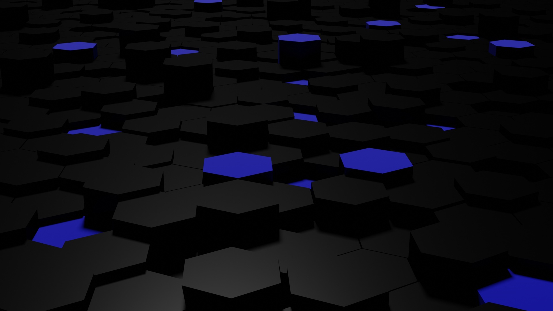 Abstract Hexagonal Pattern with Blue Accents HD Wallpaper