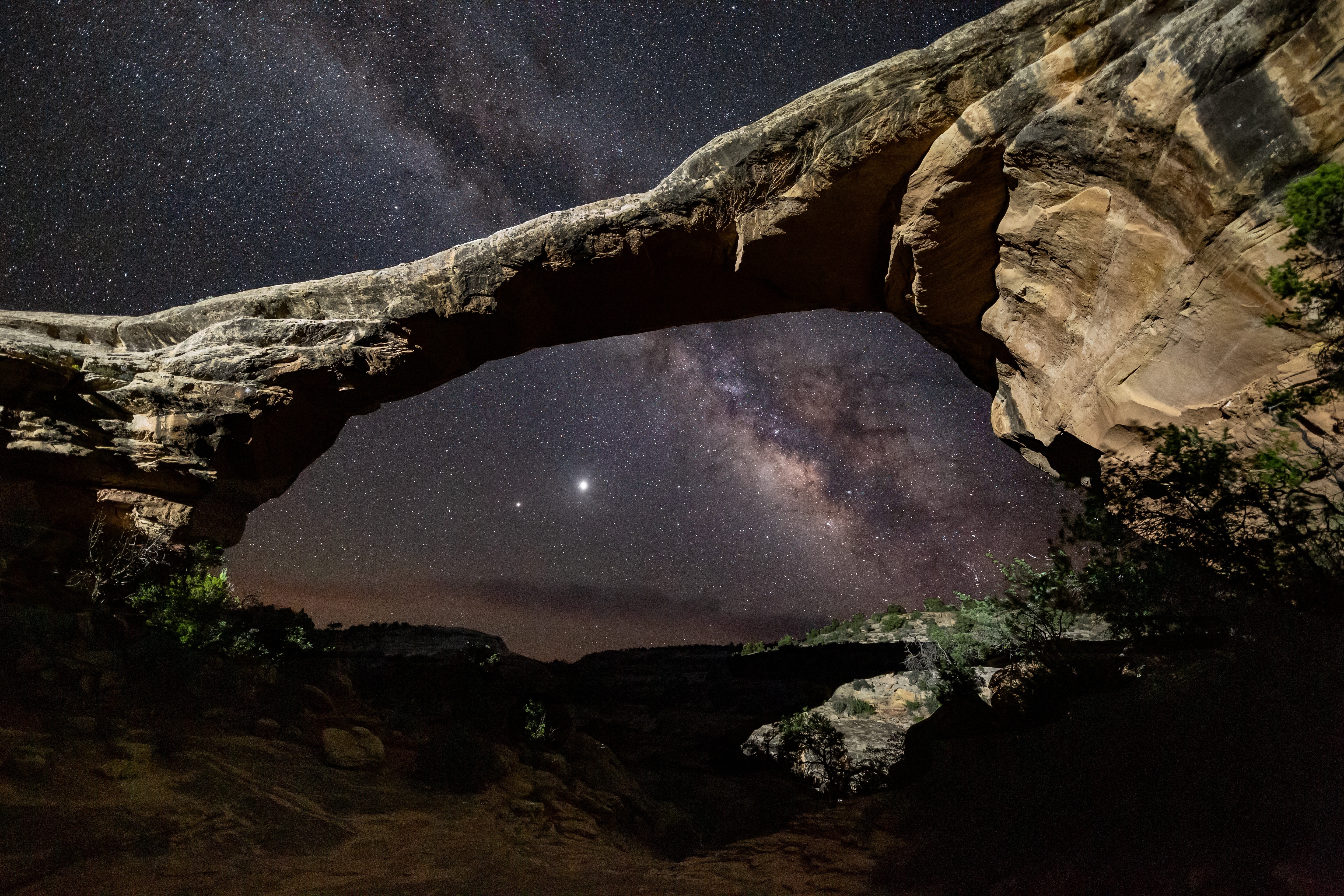 Natural Arch Under Milky Way Sky HD Wallpaper