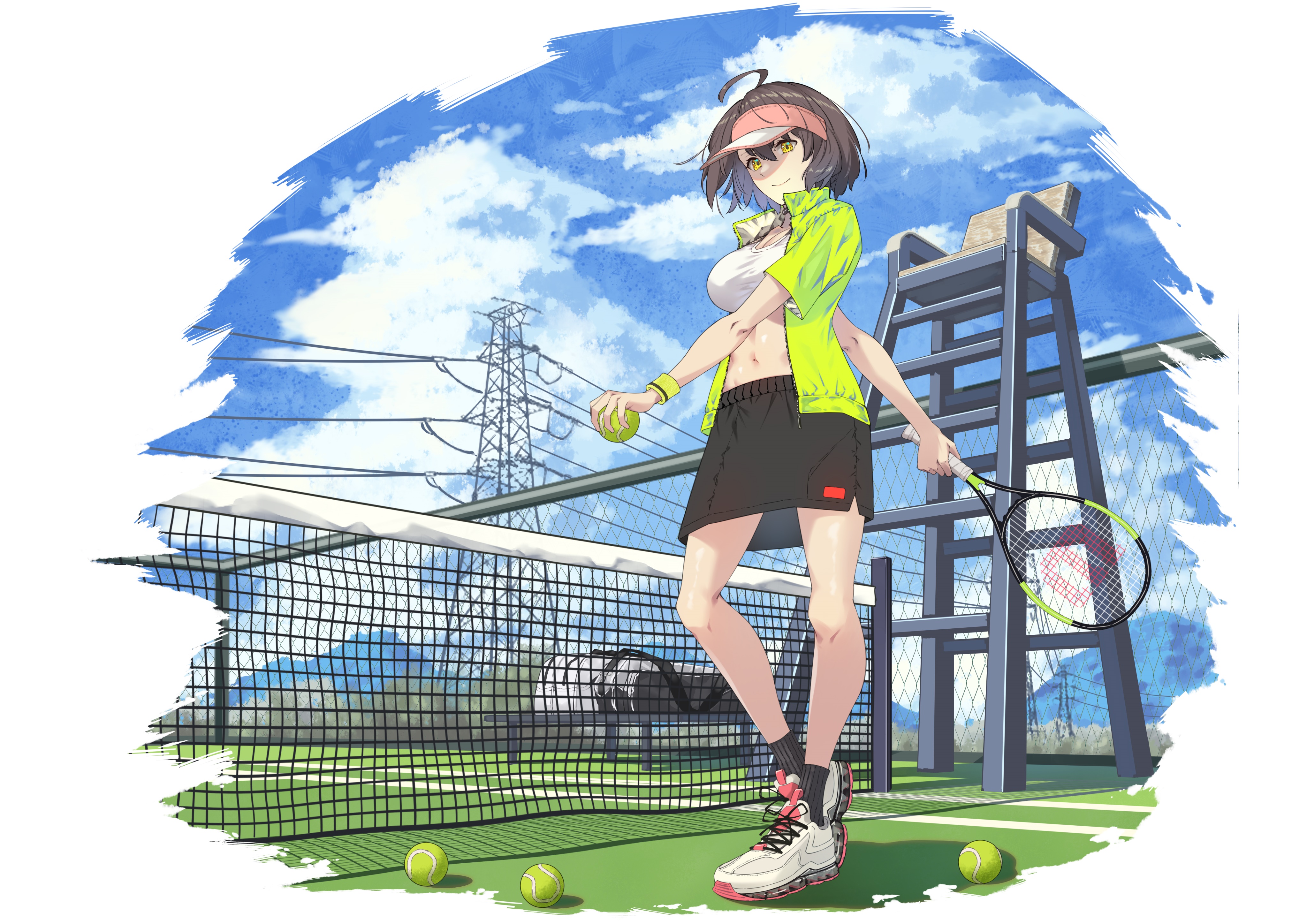 Baltimore from Azur Lane playing tennis HD Wallpaper