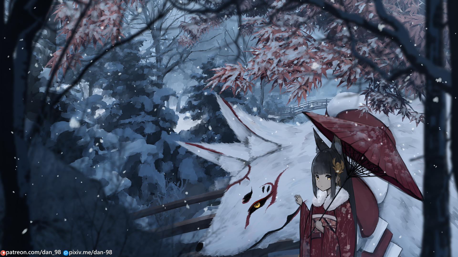 Nagato from Azur Lane in winter setting HD Wallpaper