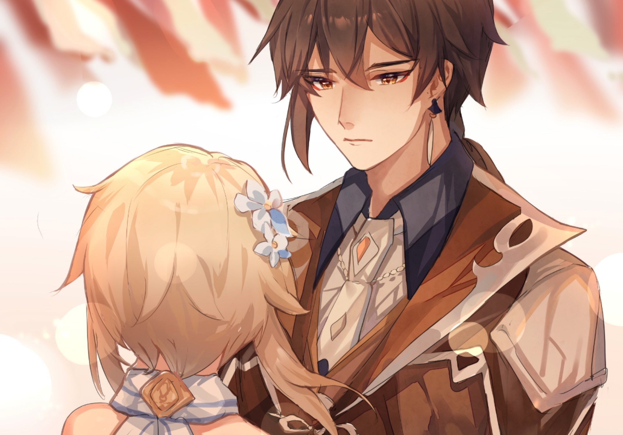 Zhongli and Lumine from Genshin Impact HD Wallpaper