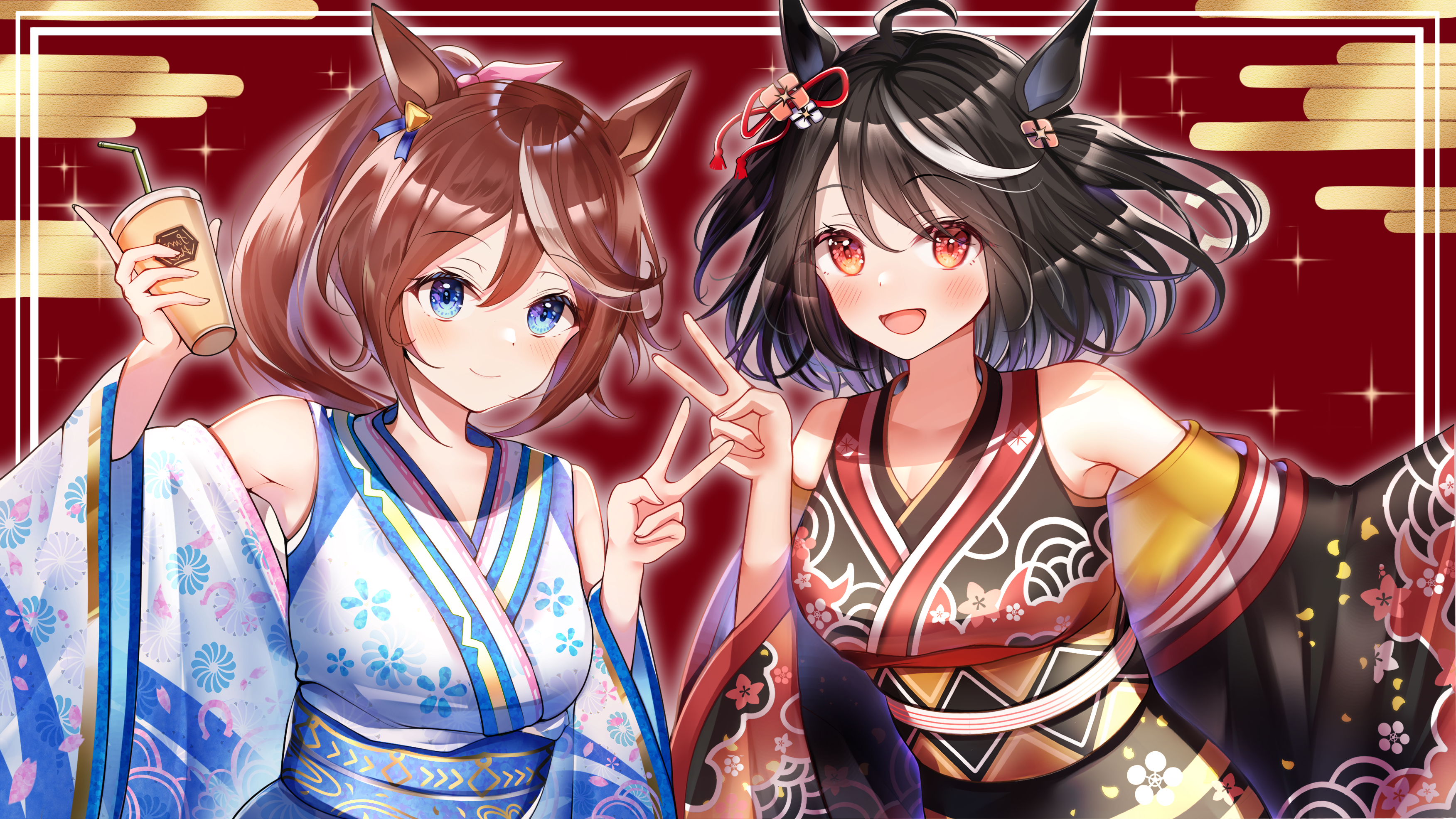 Kitasan Black and Tokai Teio from Uma Musume: Pretty Derby HD Wallpaper
