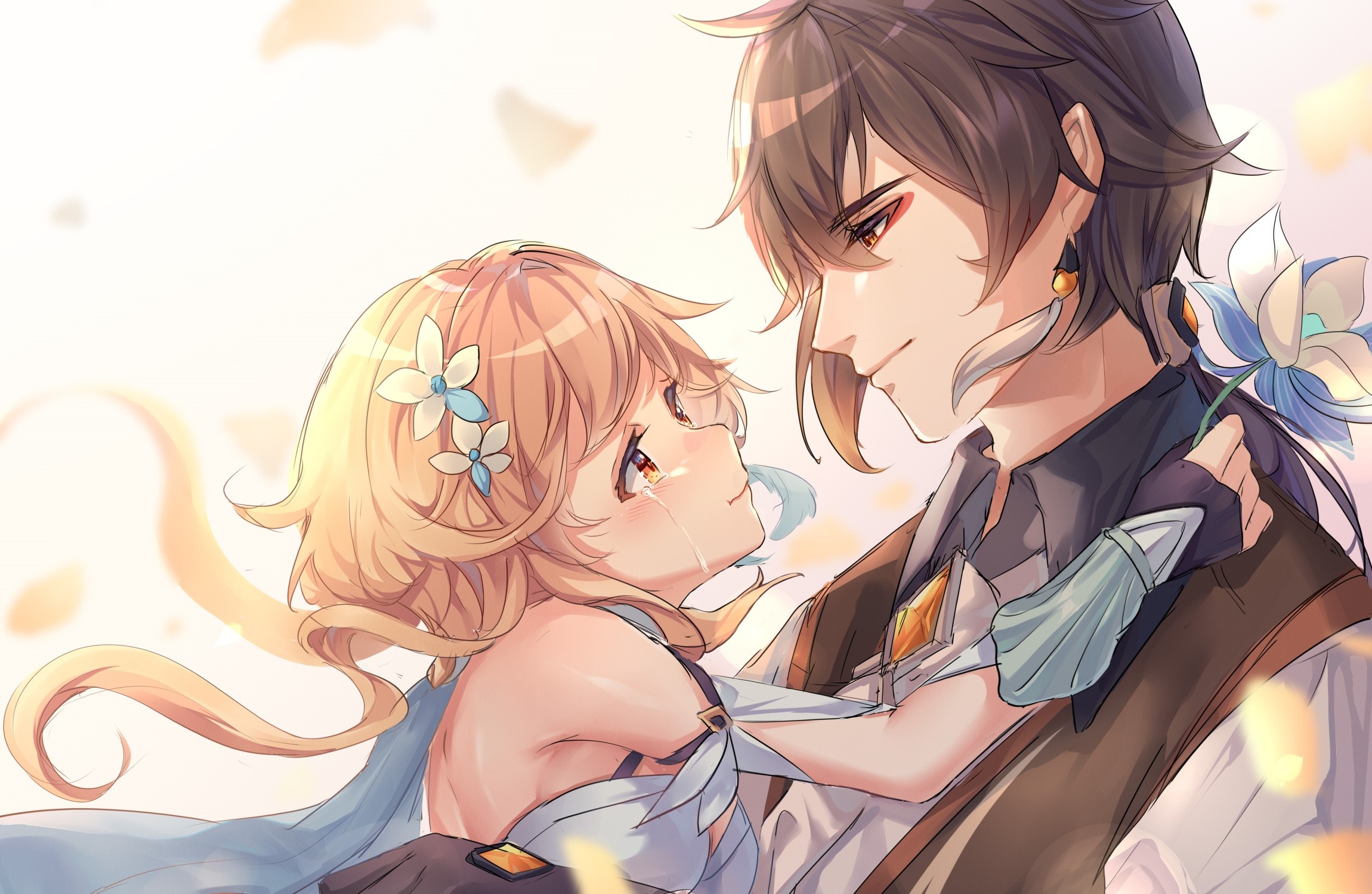 Zhongli and Lumine from Genshin Impact HD Wallpaper