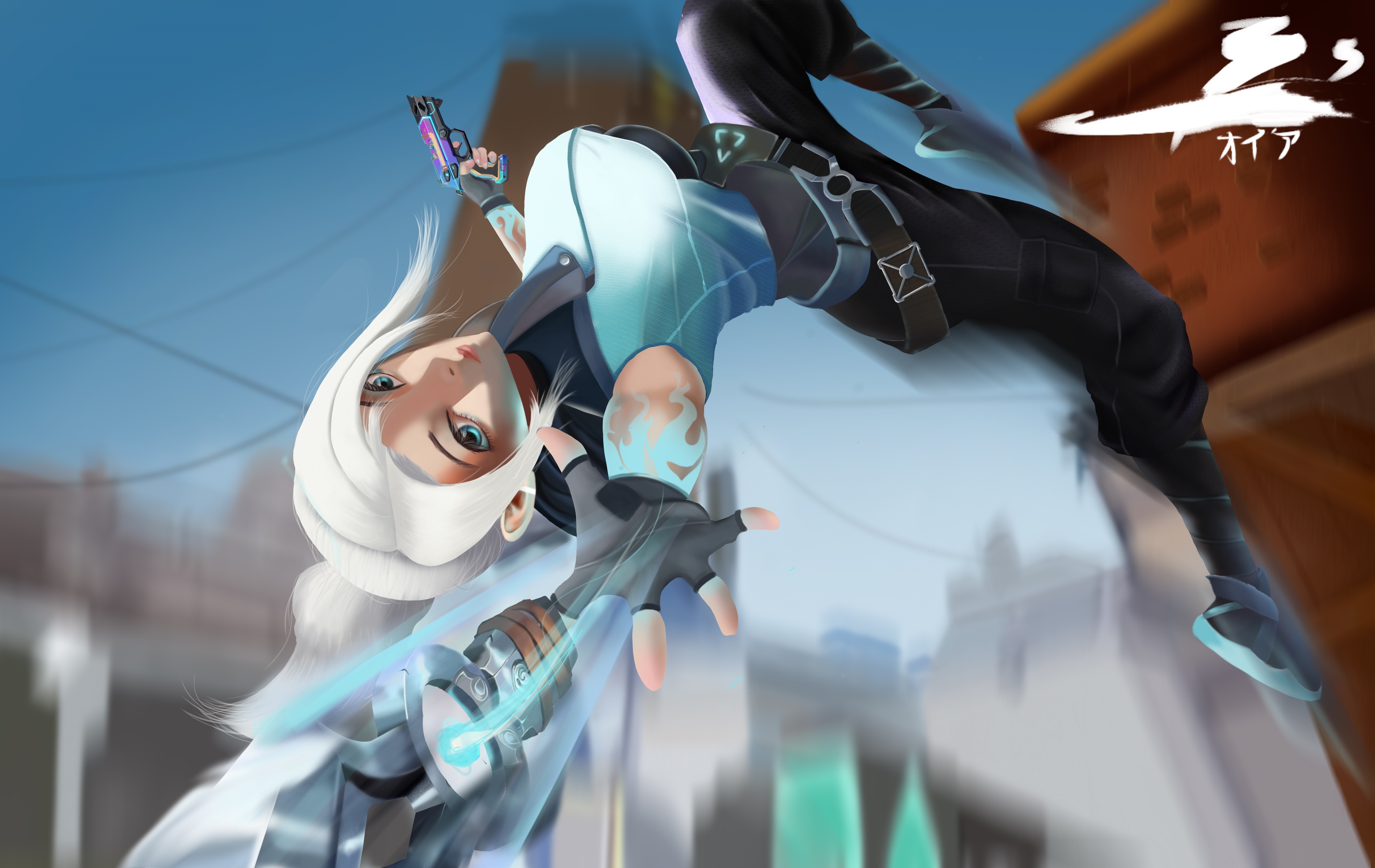 Jett from Valorant in action pose HD Wallpaper