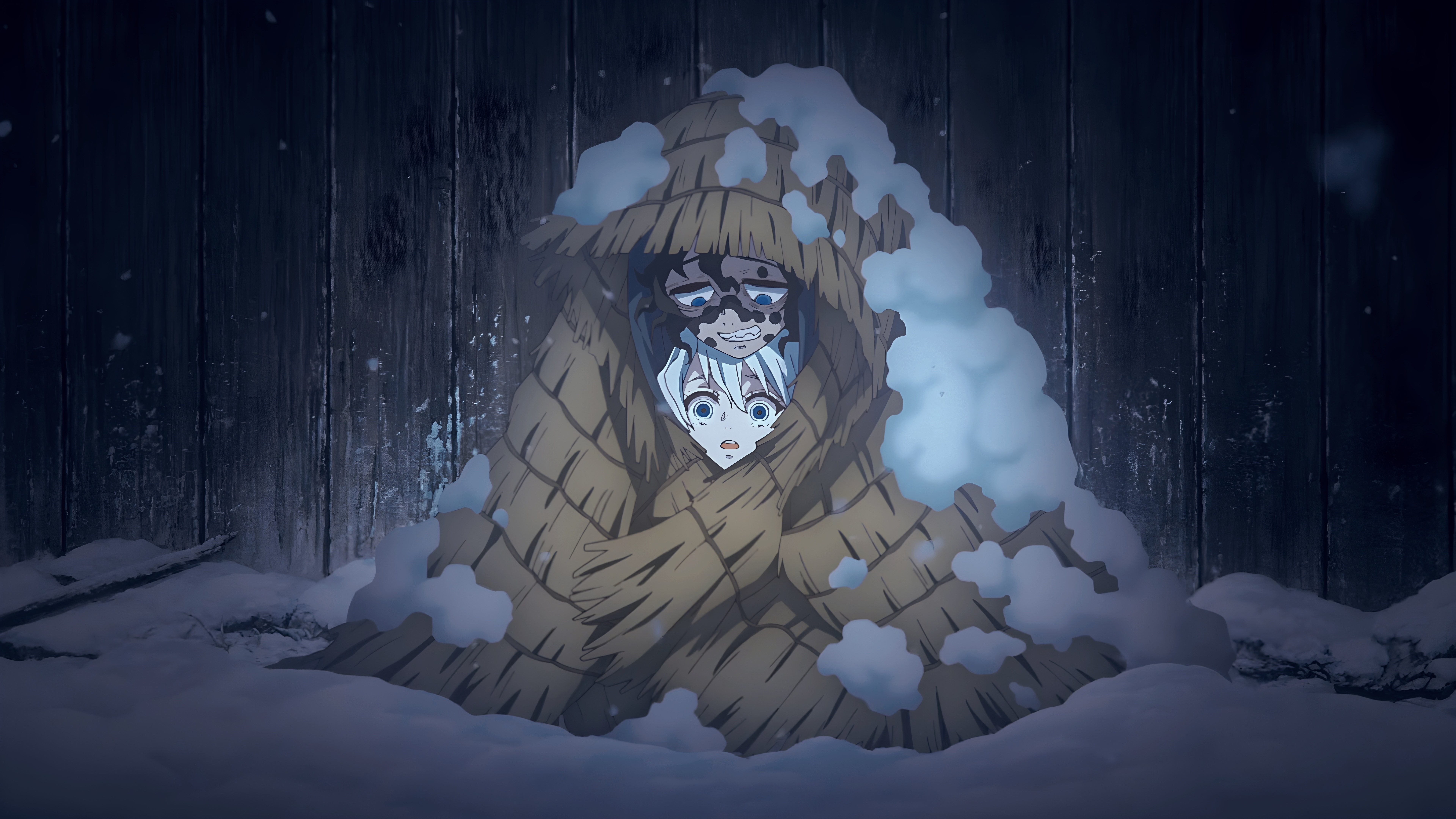 Gyutaro and Daki from Demon Slayer in Snow HD Wallpaper