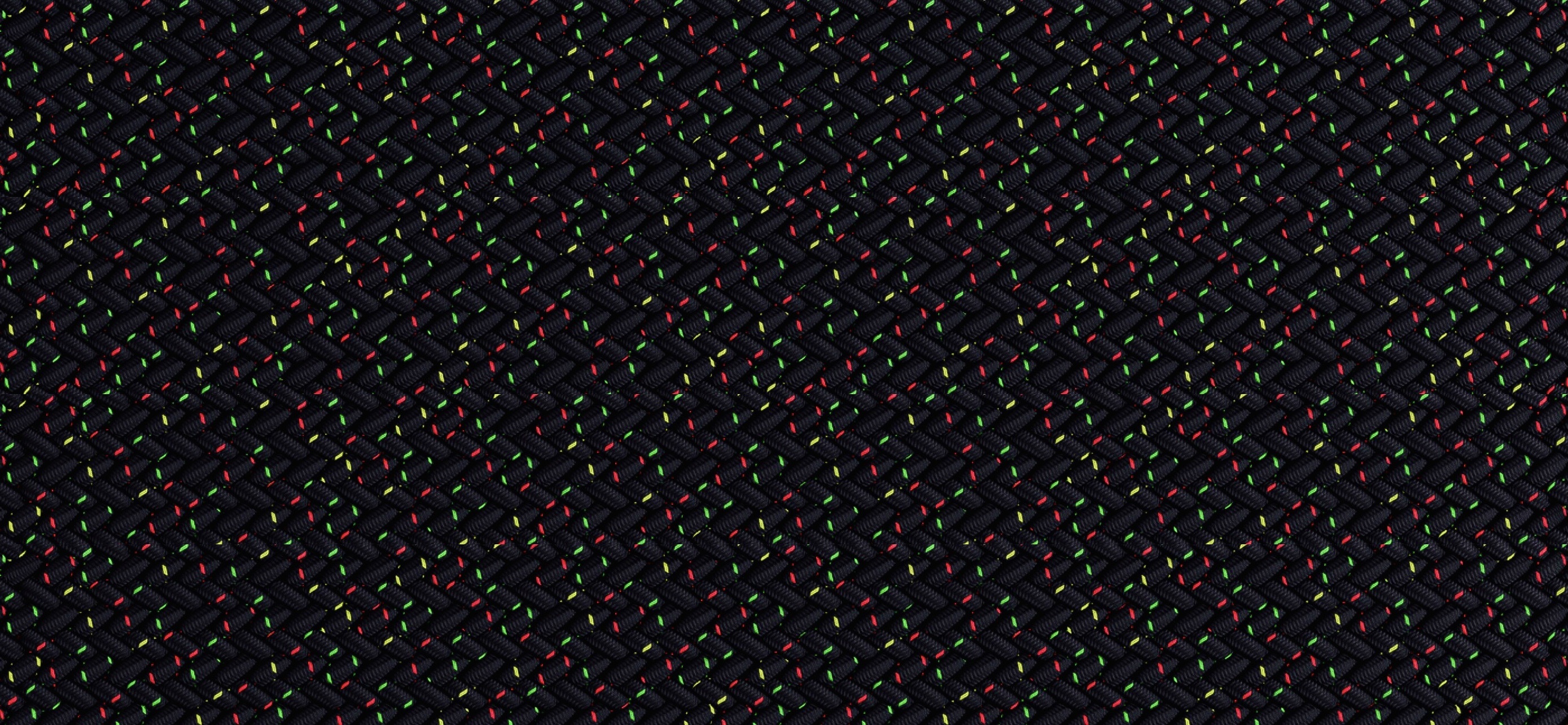 Abstract woven pattern with red, green, and yellow threads HD Wallpaper
