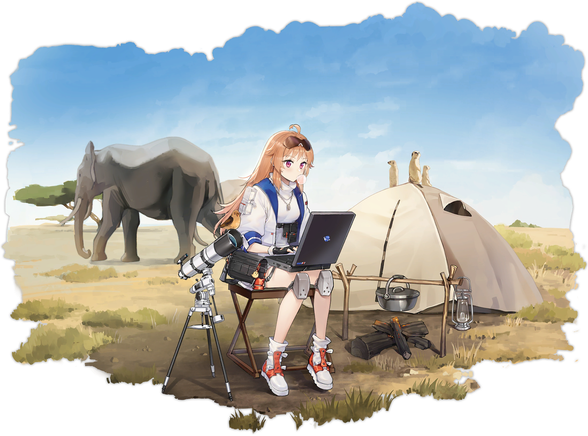 Columbia from Azur Lane in African Savannah HD Wallpaper