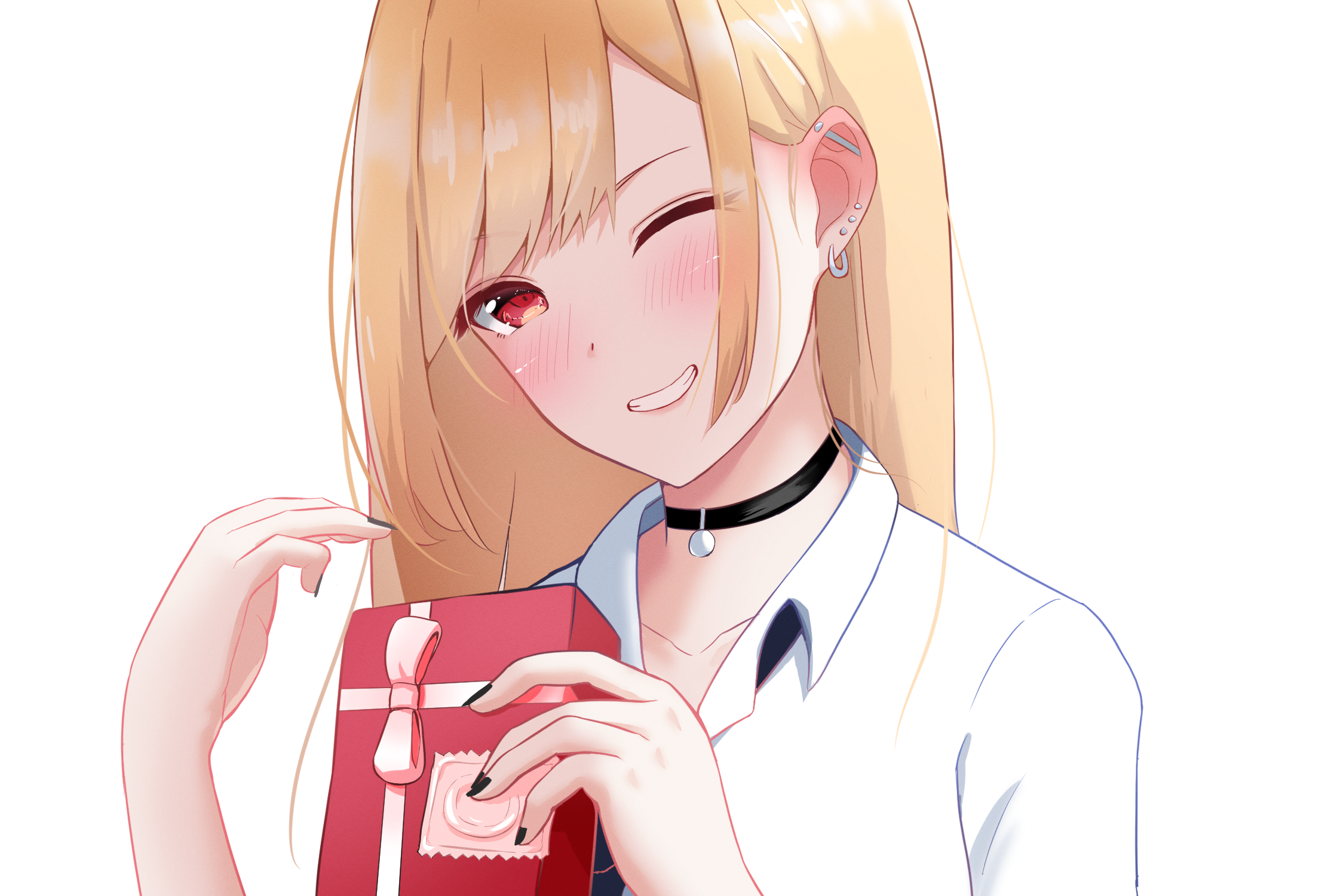 Marin Kitagawa from My Dress-Up Darling holding a gift HD Wallpaper