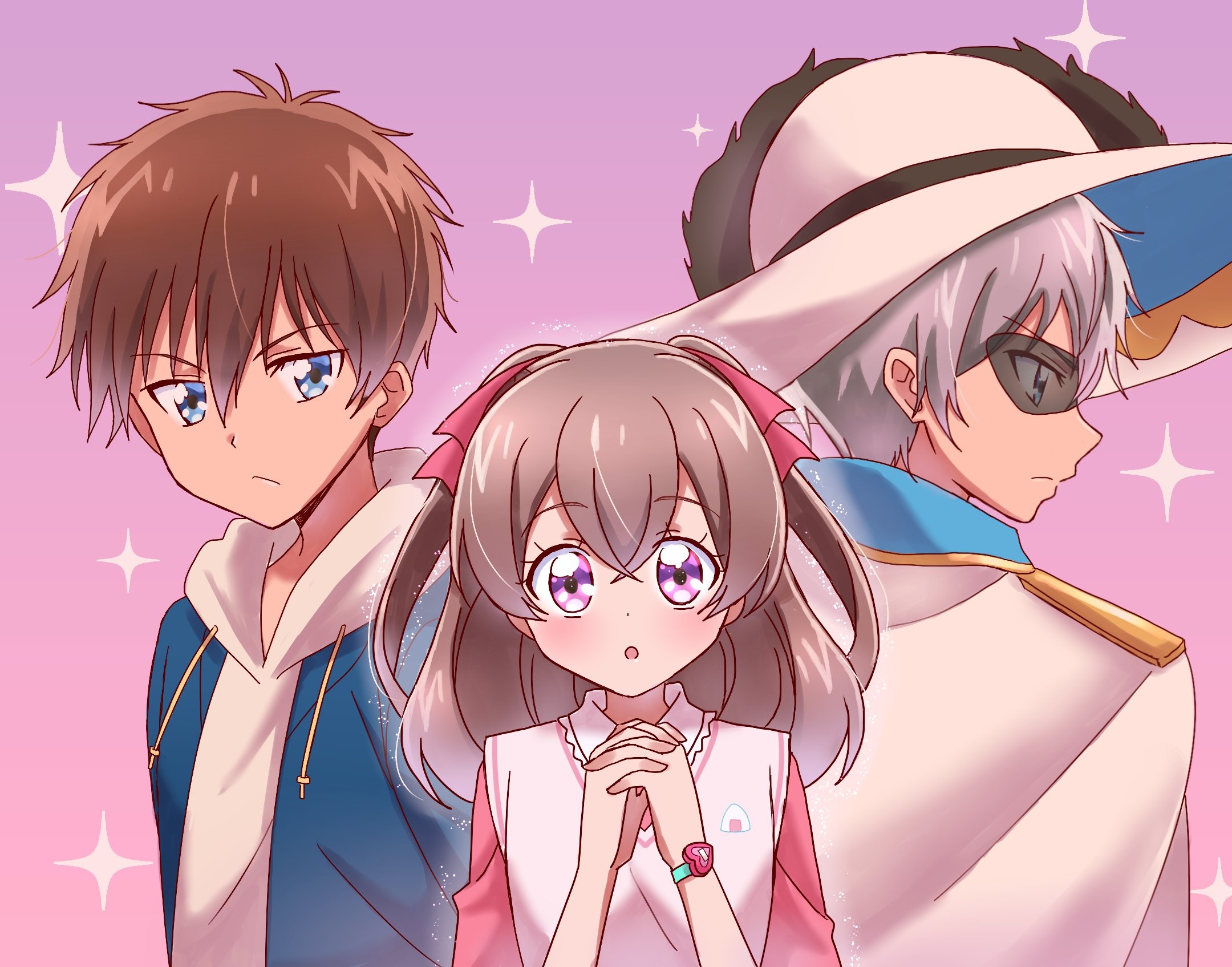 Shinada Takumi and Nagomi Yui from Delicious Party Precure HD Wallpaper