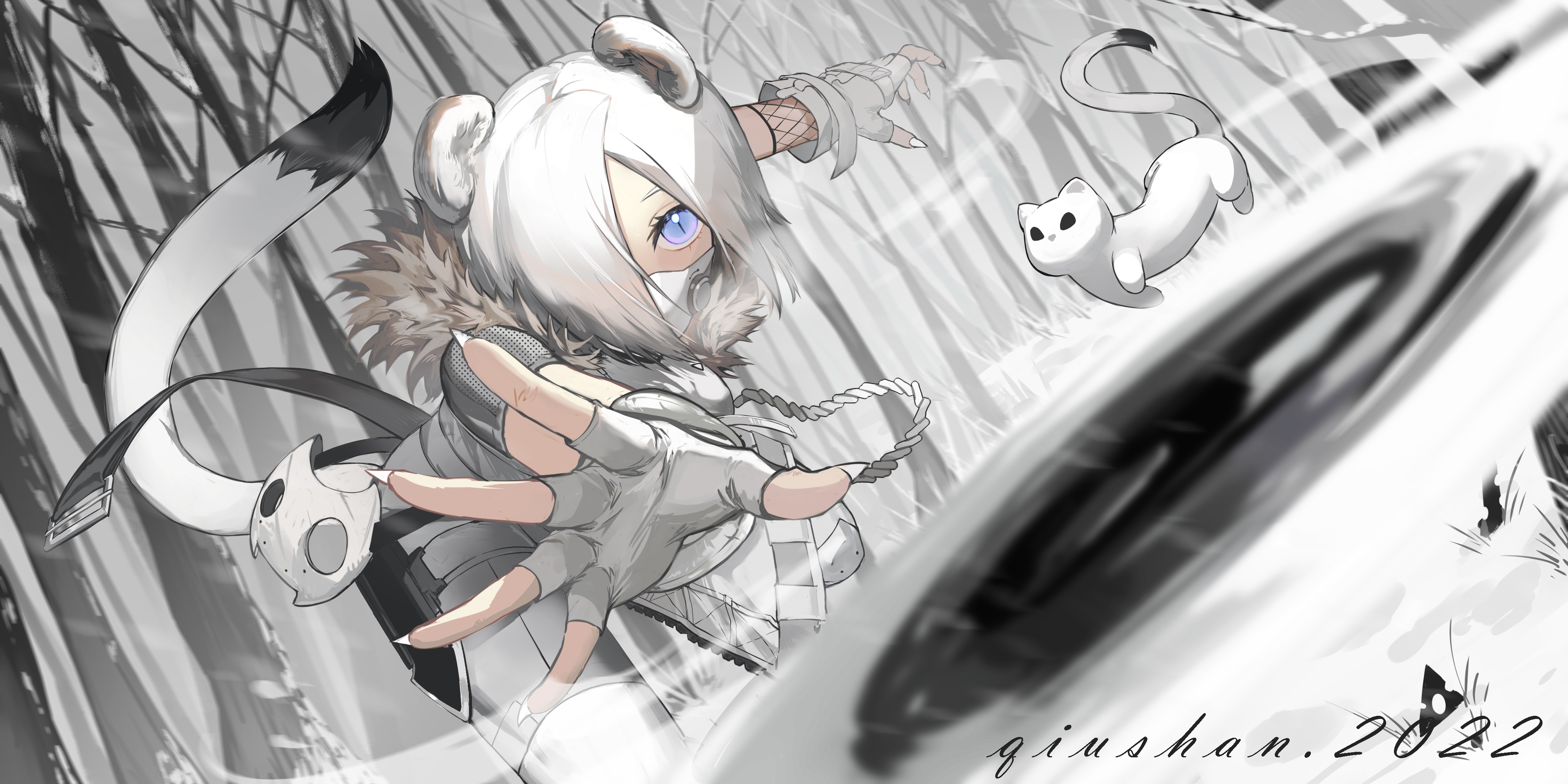 Shirayuki from Arknights with a companion HD Wallpaper