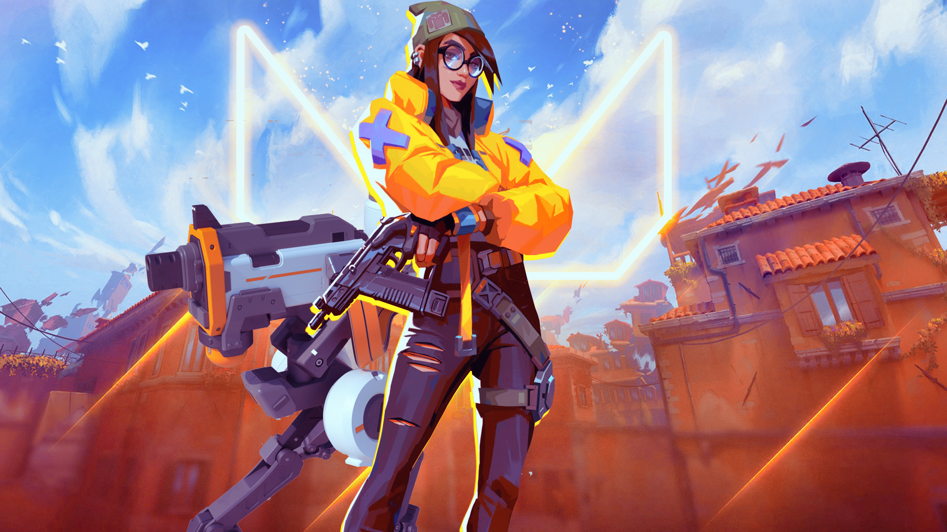 Killjoy from Valorant with a turret HD Wallpaper