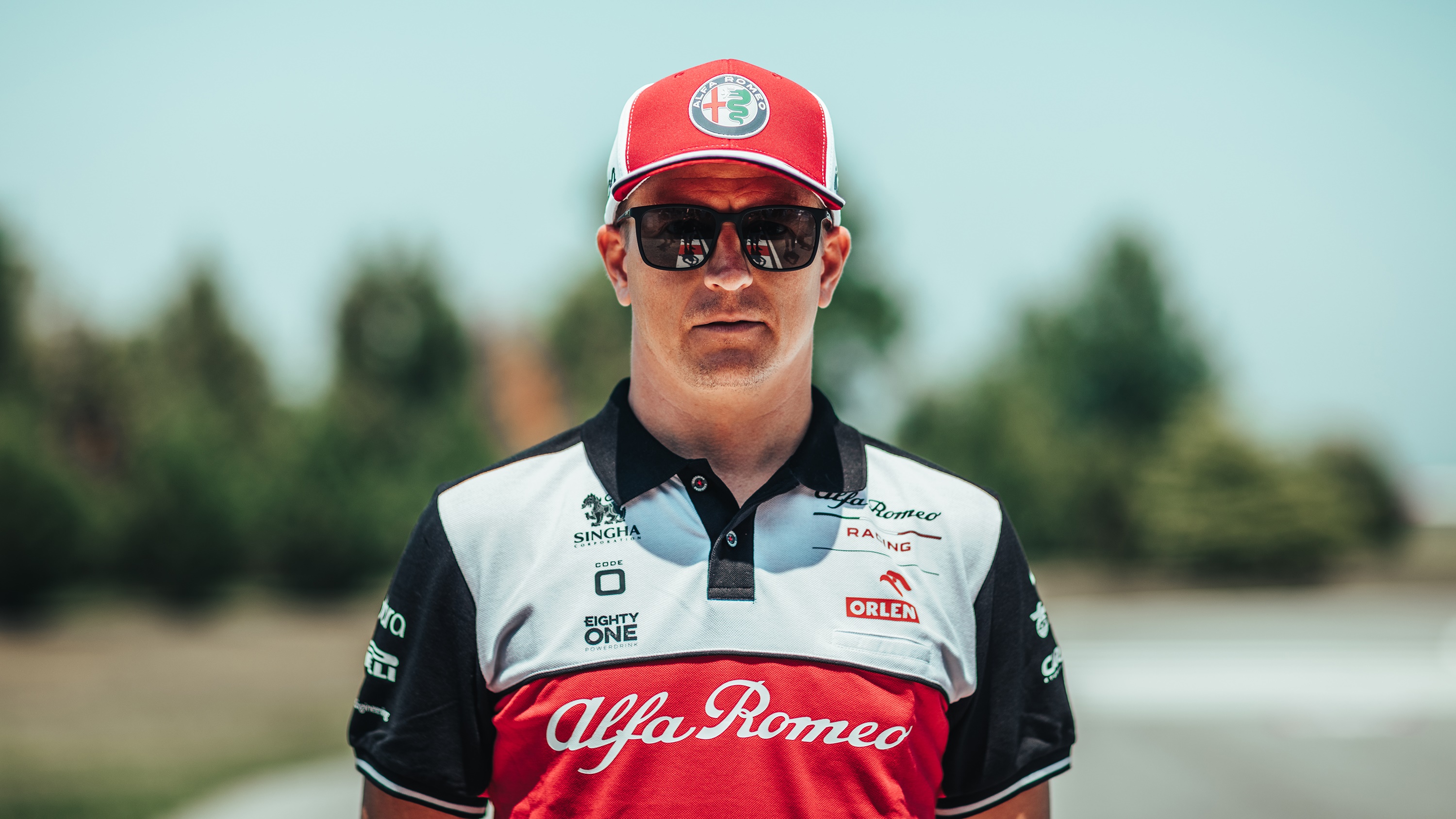 Kimi Räikkönen in Alfa Romeo Racing gear HD Wallpaper