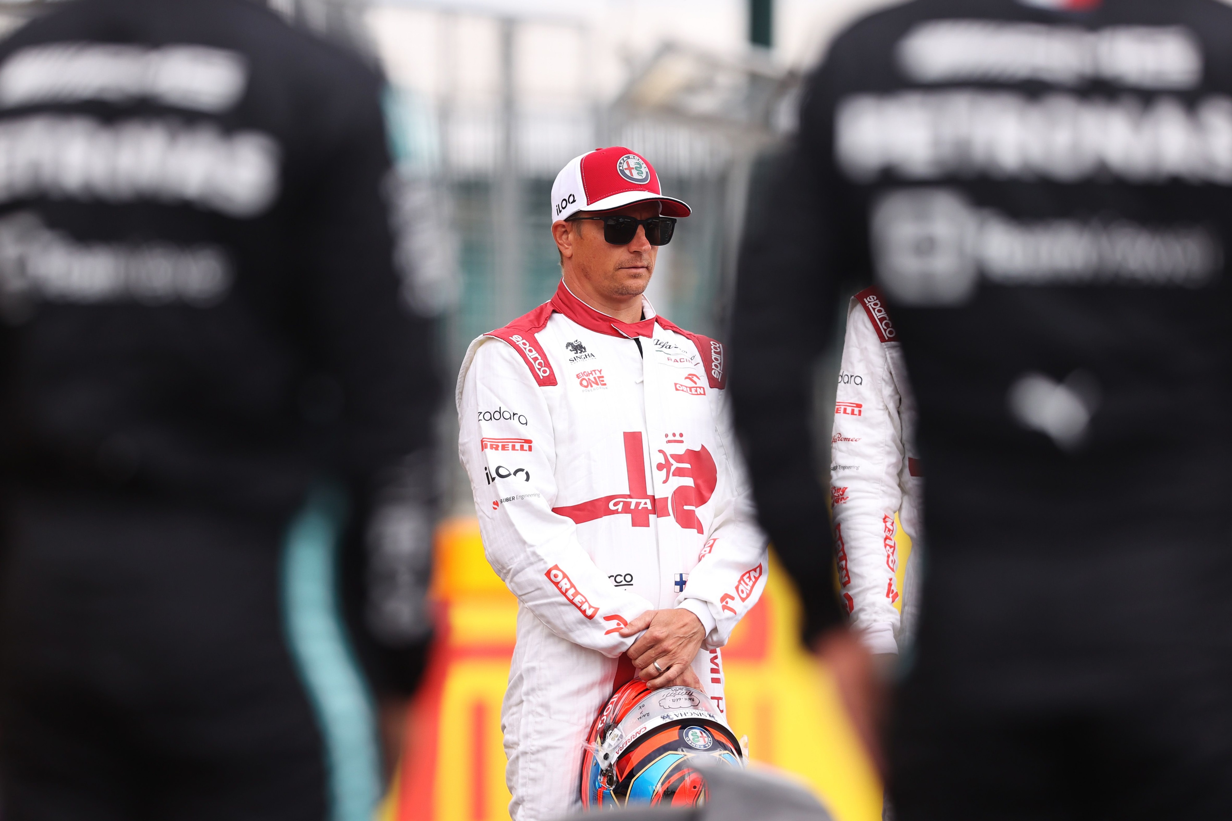 Kimi Räikkönen in Alfa Romeo racing suit 4K HD Wallpaper