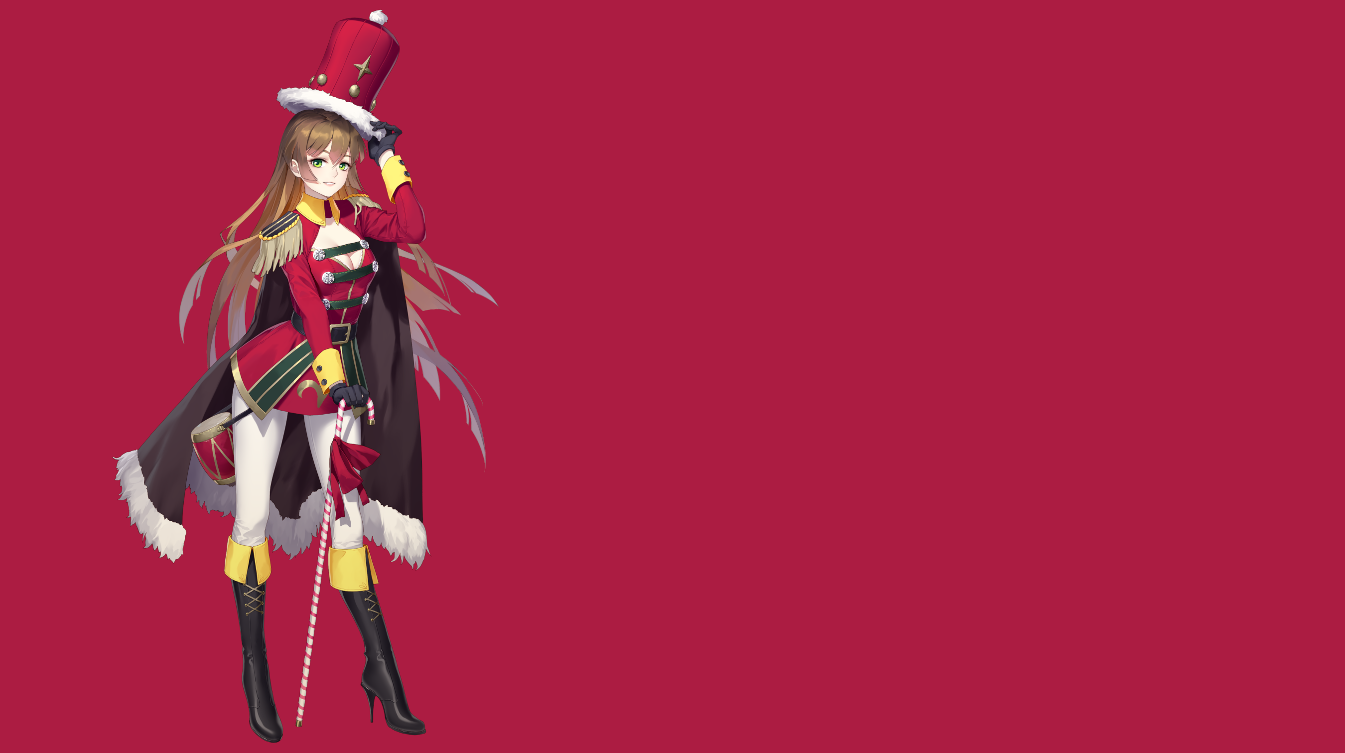 Christmas Girl in Nutcracker Outfit HD Wallpaper