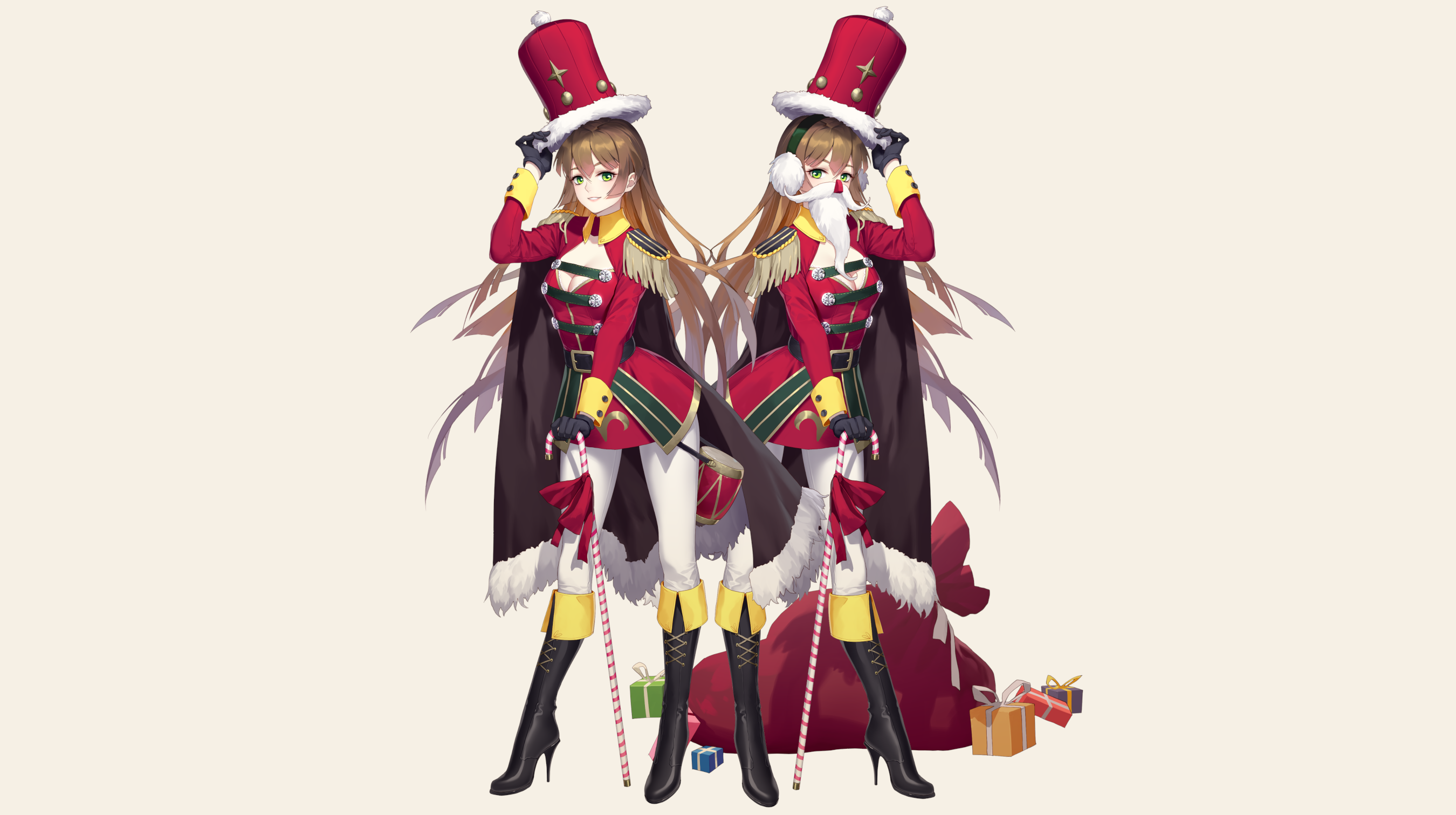 Christmas Nutcracker Girls with Gifts HD Wallpaper