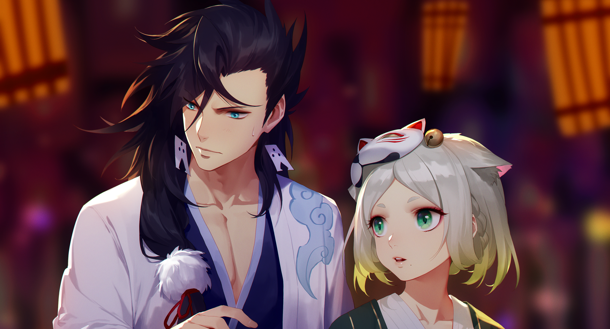 Susabi and Miketsu from Onmyoji HD Wallpaper