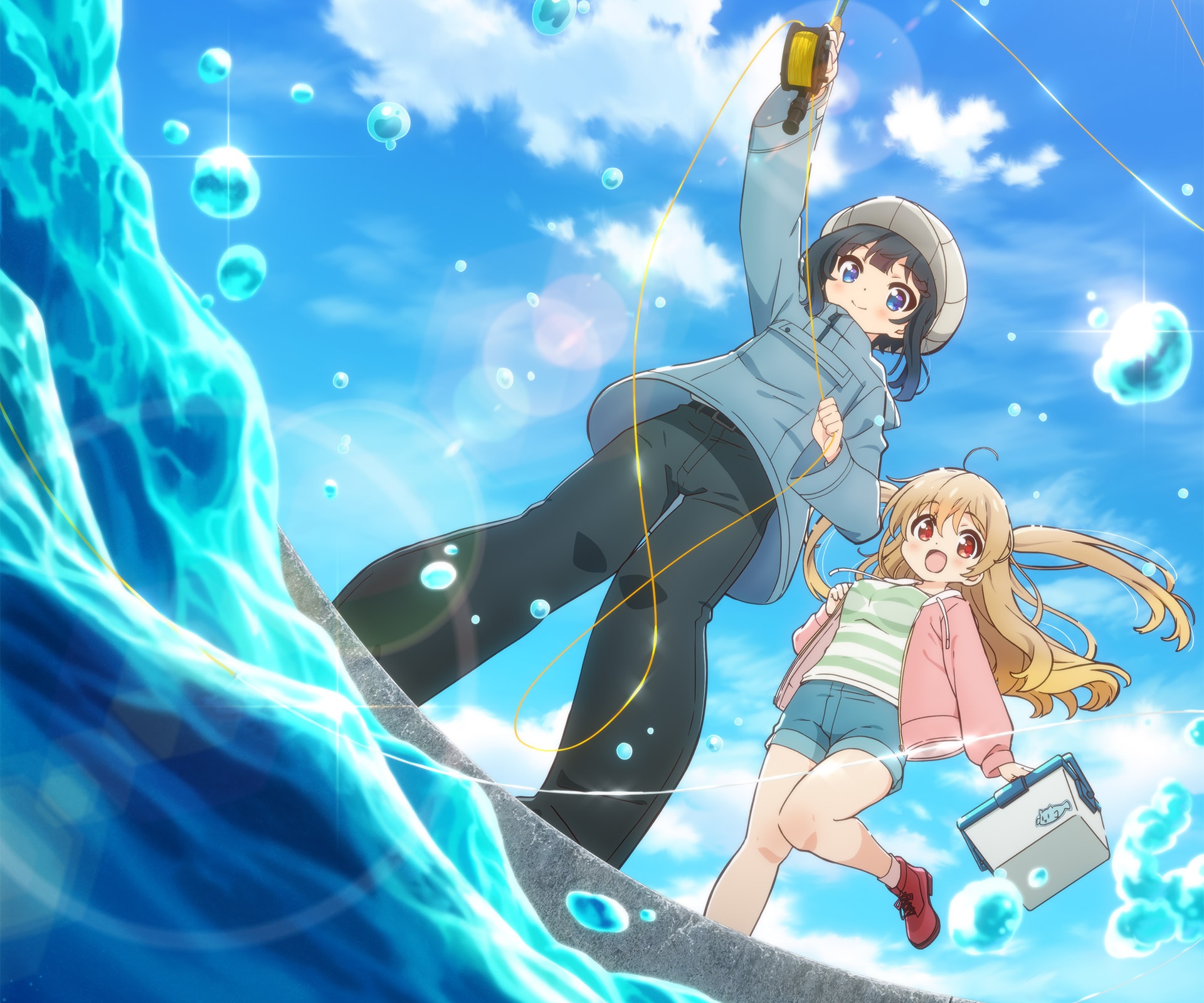 Hiyori and Koharu from Slow Loop fishing HD Wallpaper