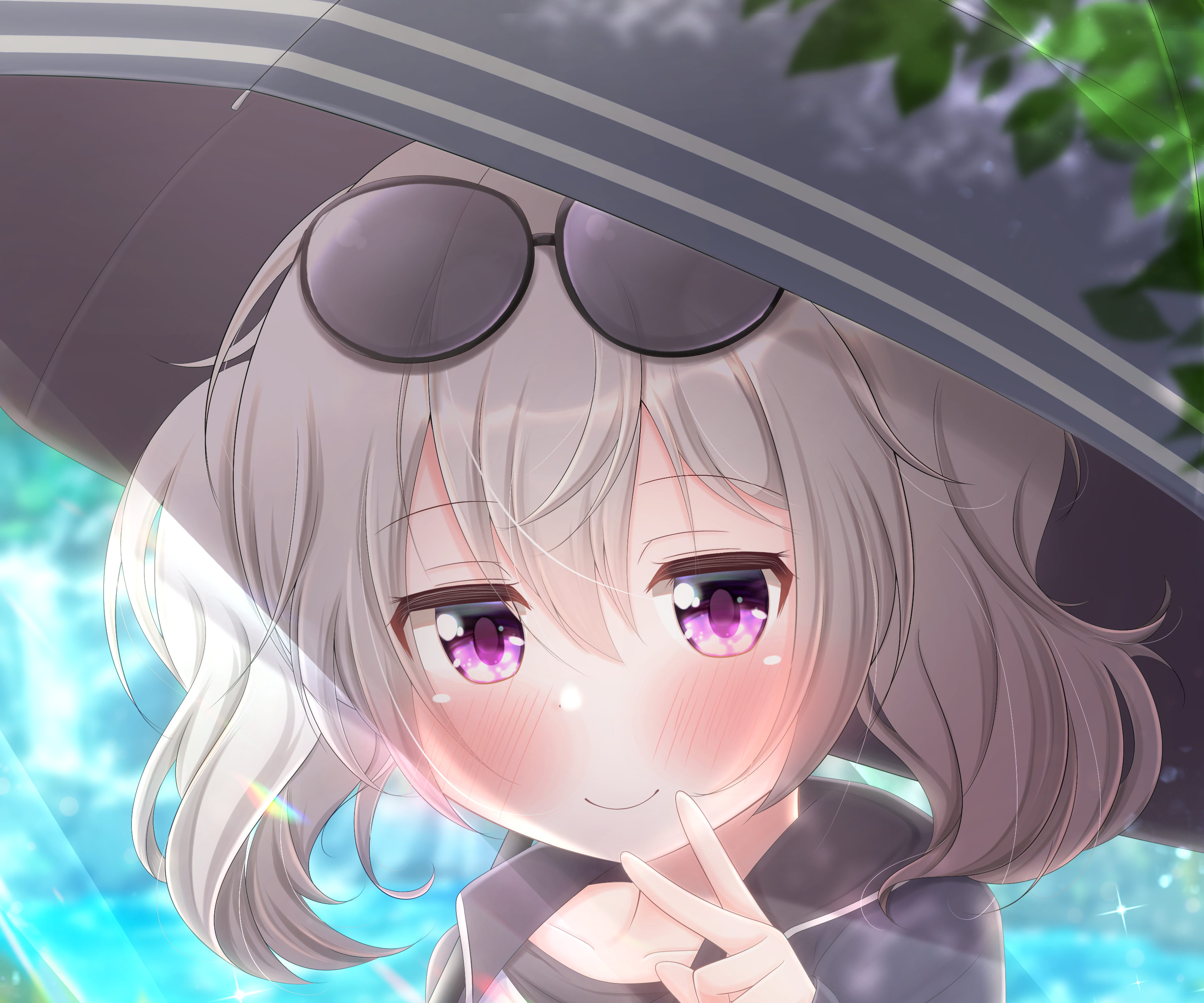 Girl with sunglasses and hat HD Wallpaper