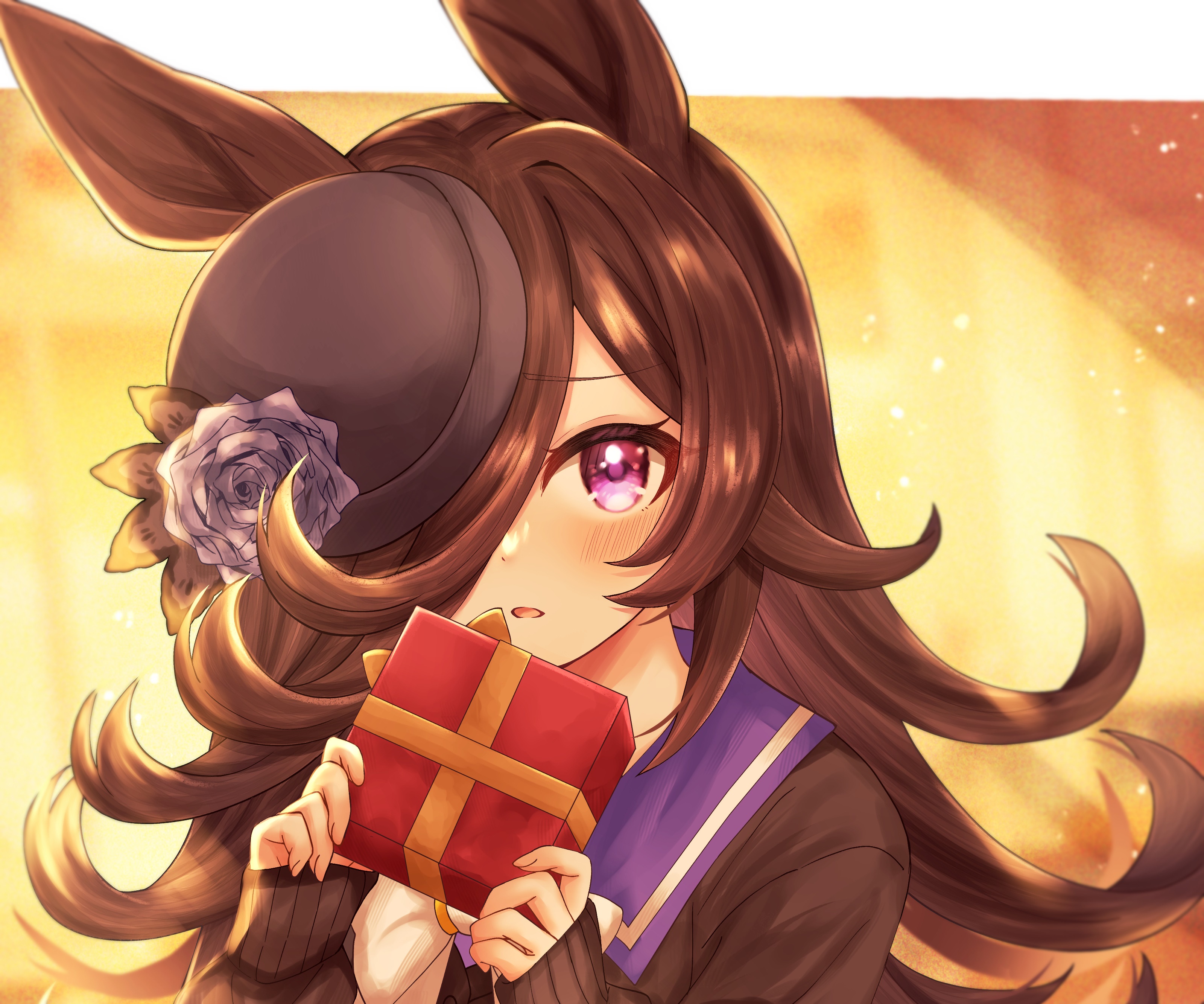 Rice Shower from Uma Musume: Pretty Derby holding a gift HD Wallpaper