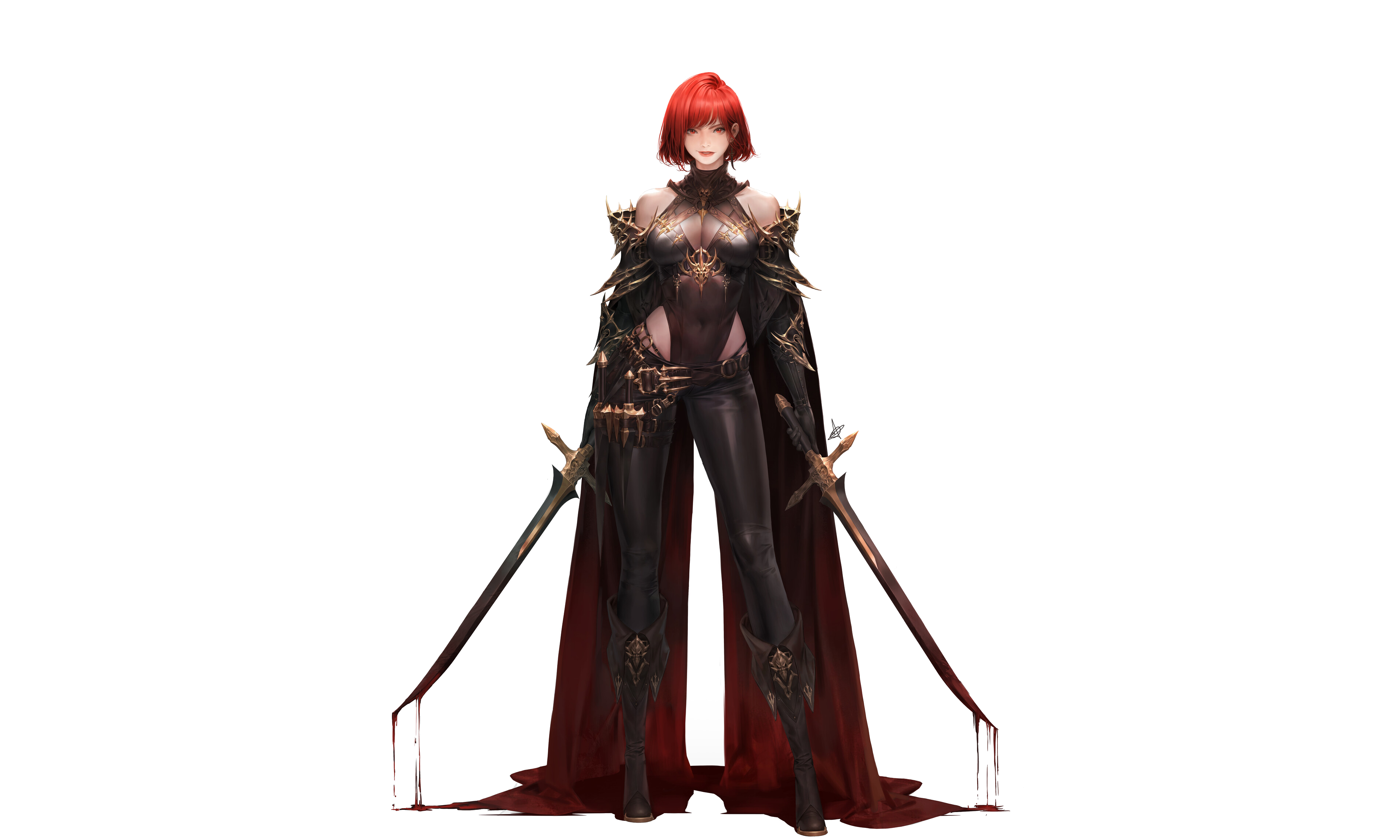 Woman with red hair and swords from Uncharted Wars: Oceans&Empires HD HD Wallpaper