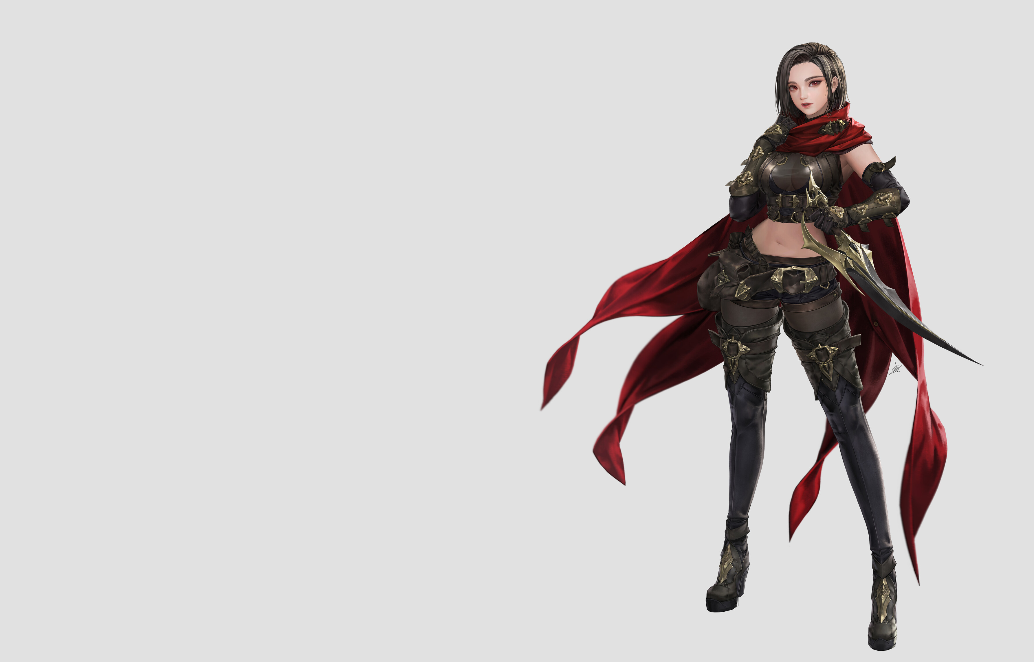 Woman in armor with red scarf from Uncharted Wars: Oceans&Empires HD HD Wallpaper
