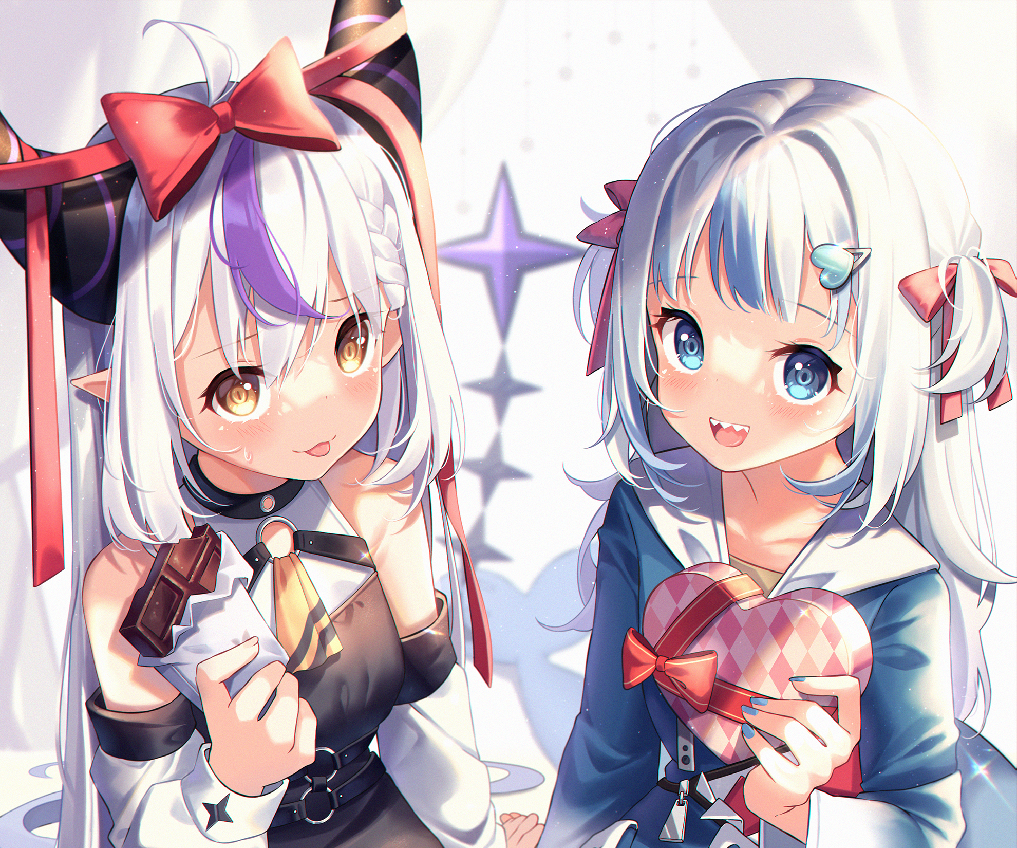 La+ Darknesss and Gawr Gura with chocolate HD Wallpaper