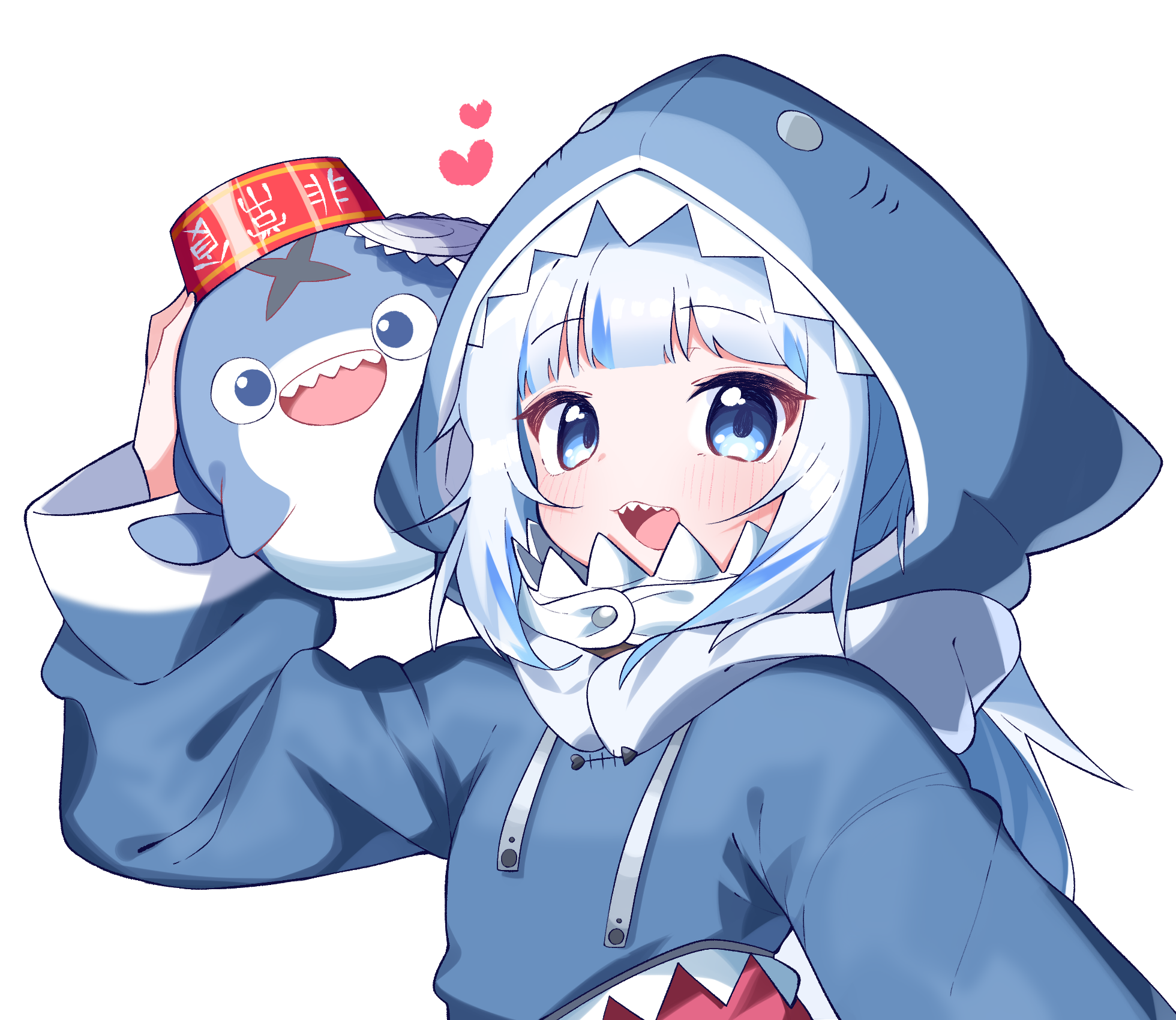 Gawr Gura from Hololive holding a shark plush HD Wallpaper
