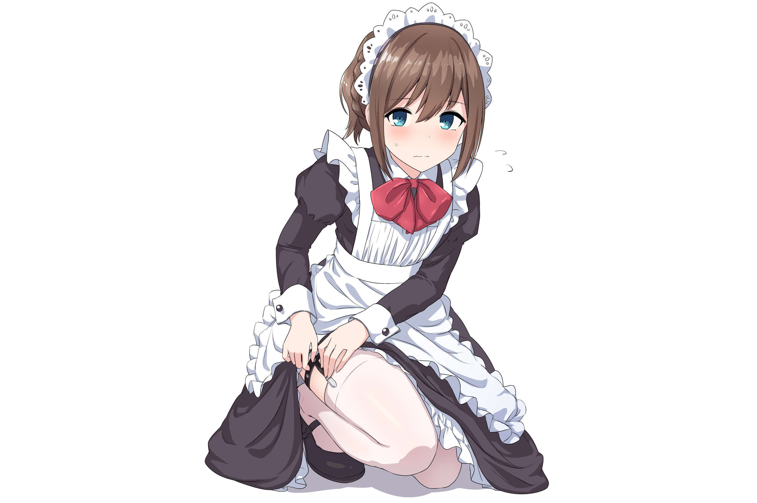 Girl in Maid Outfit HD Wallpaper
