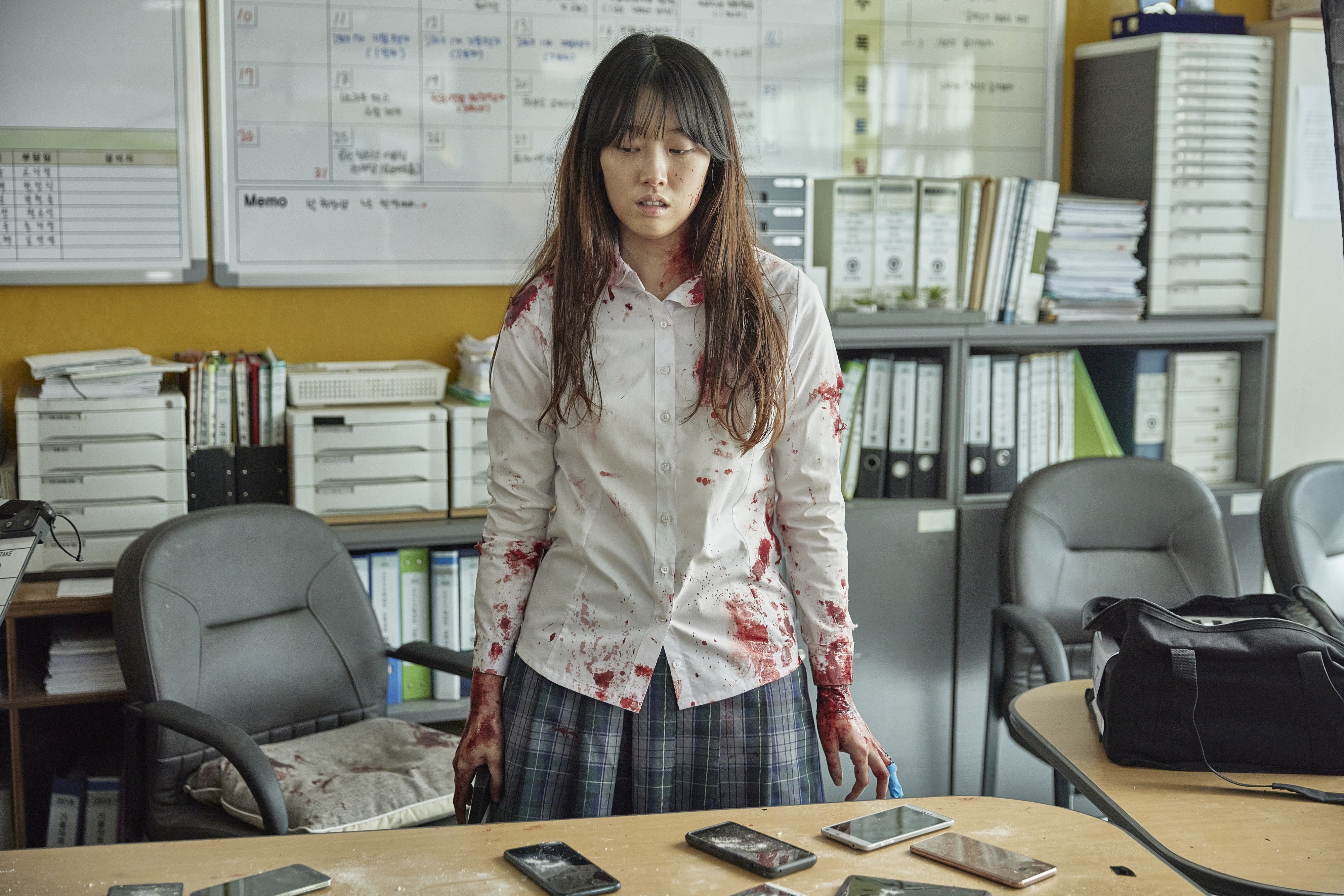 Girl covered in blood from All Of Us Are Dead 4K HD Wallpaper