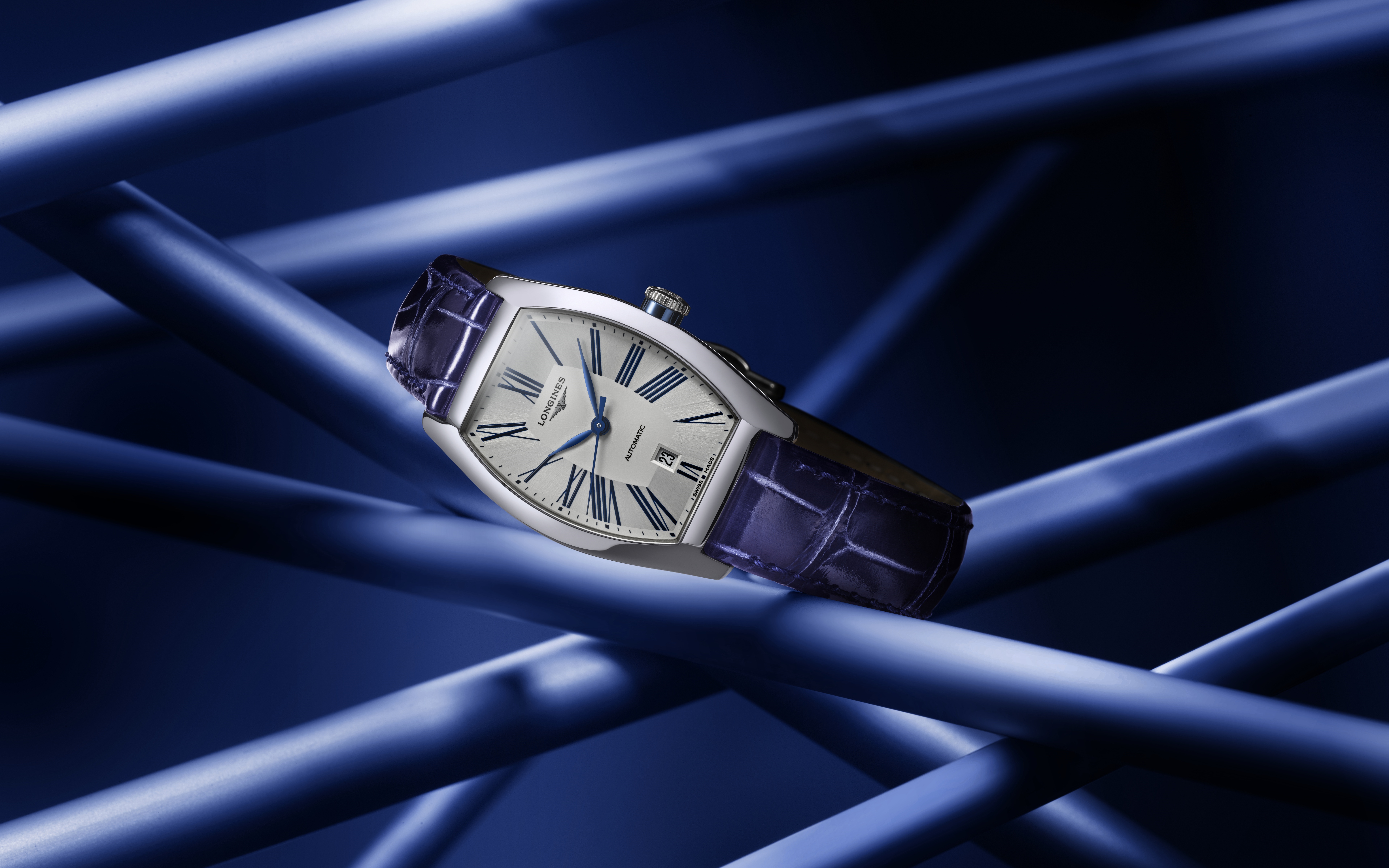 Longines watch with blue alligator strap HD Wallpaper