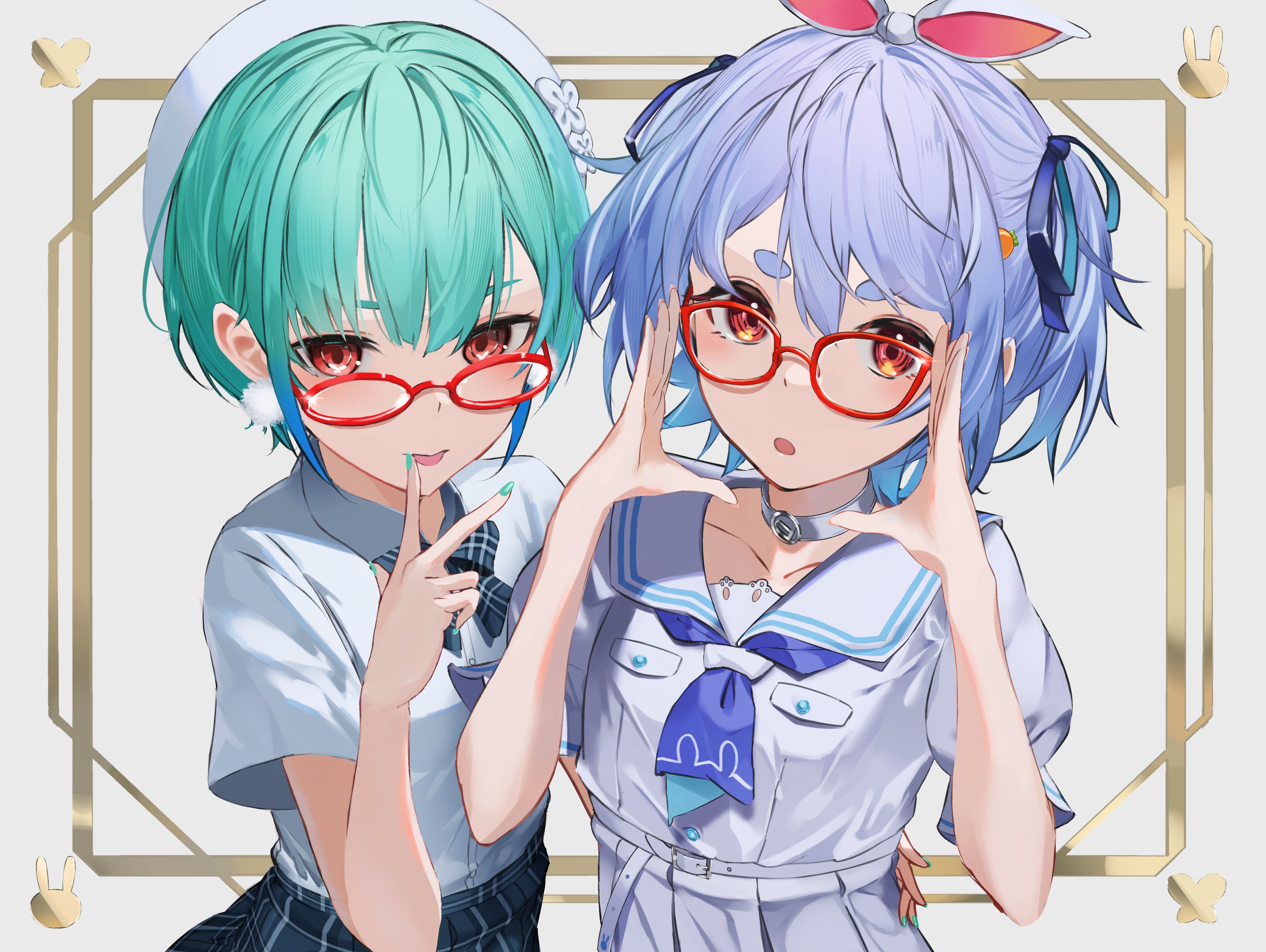 Uruha Rushia and Usada Pekora from Hololive 4K HD Wallpaper