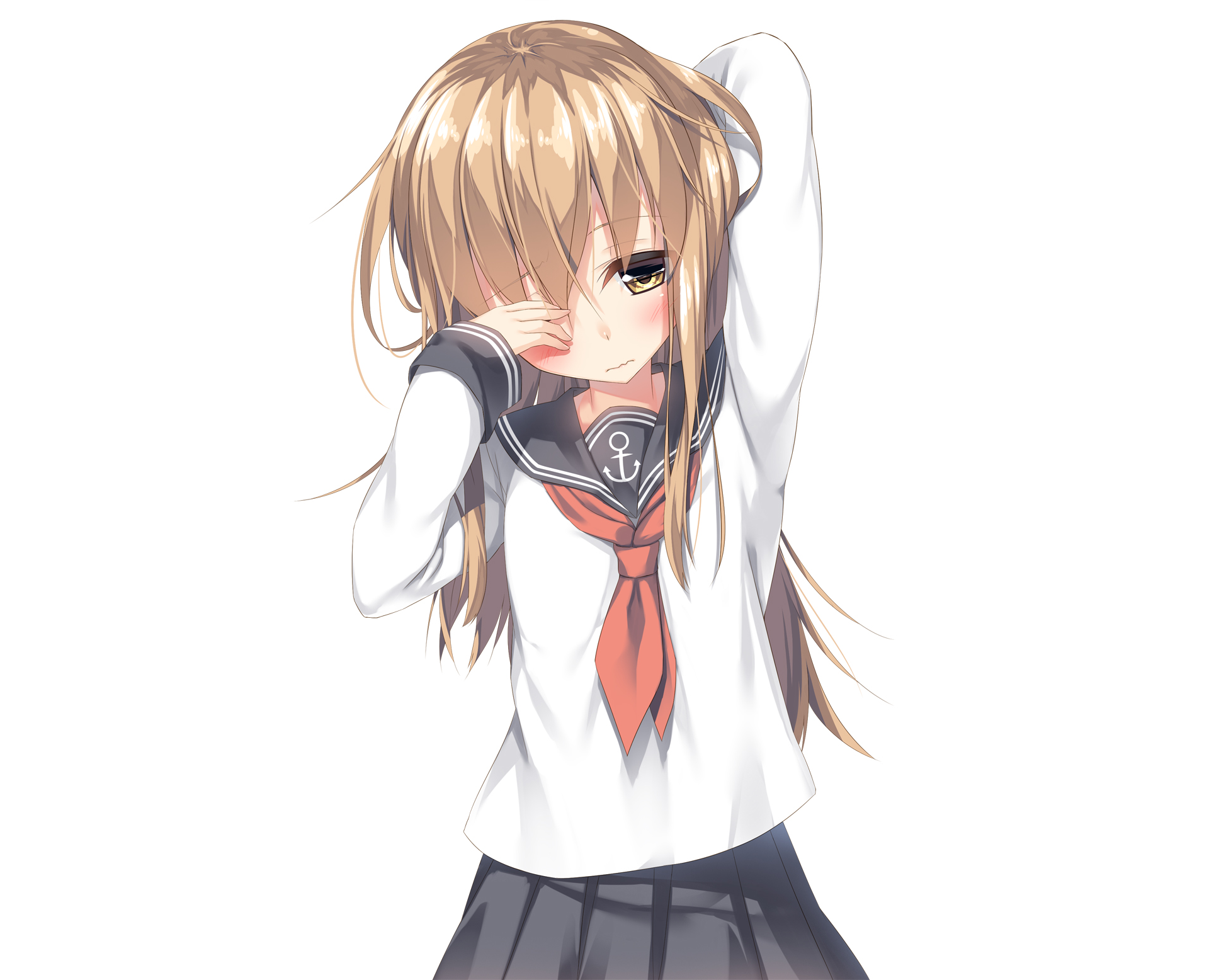 Girl in sailor uniform from Kantai Collection HD Wallpaper