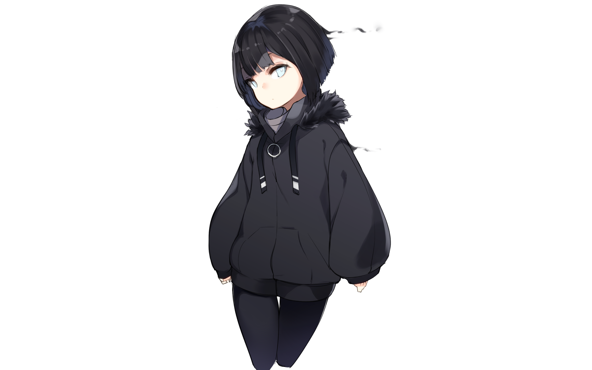 Girl in black hoodie HD Wallpaper