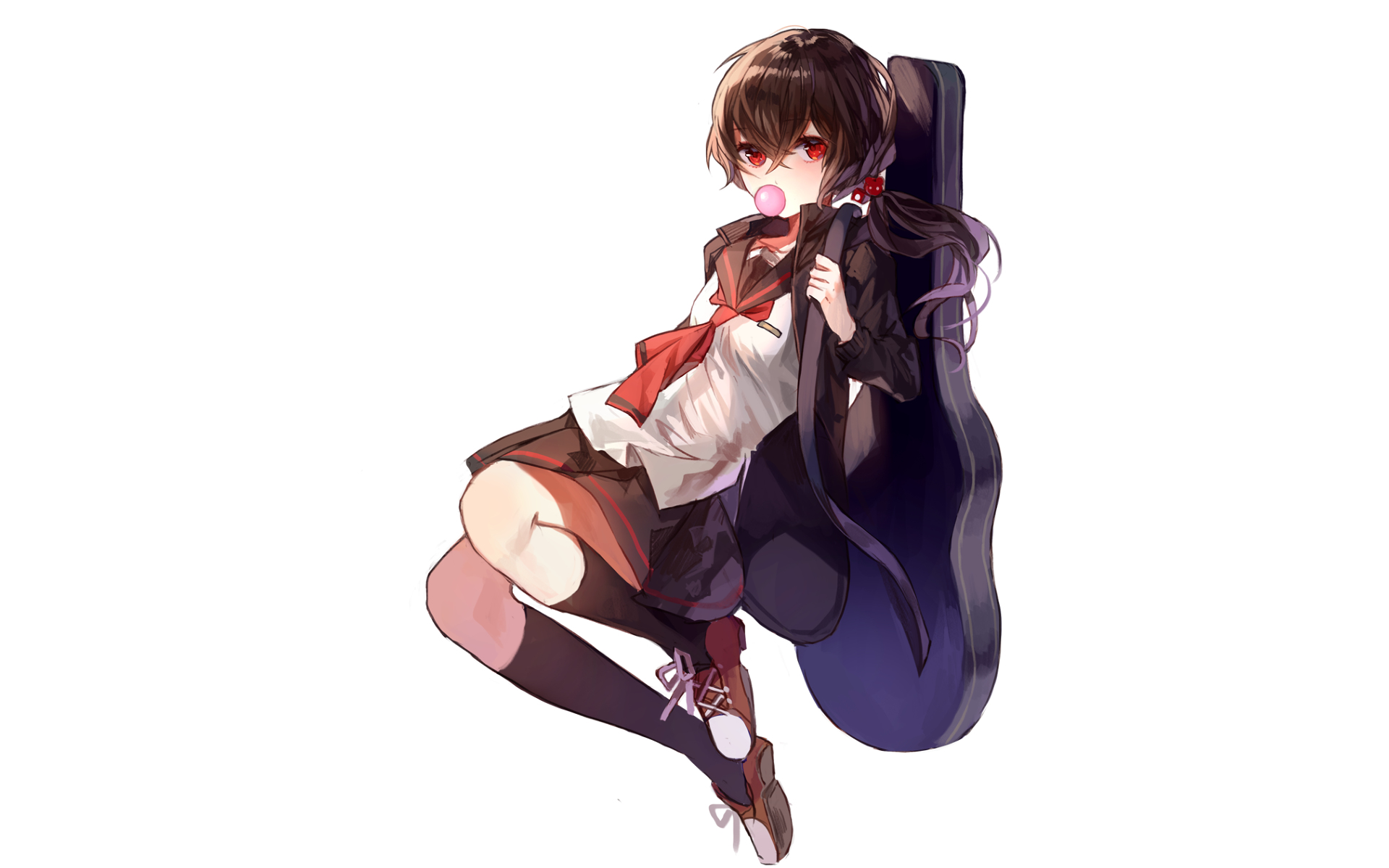 Ai Enma from Jigoku Shōjo with a cello case HD Wallpaper