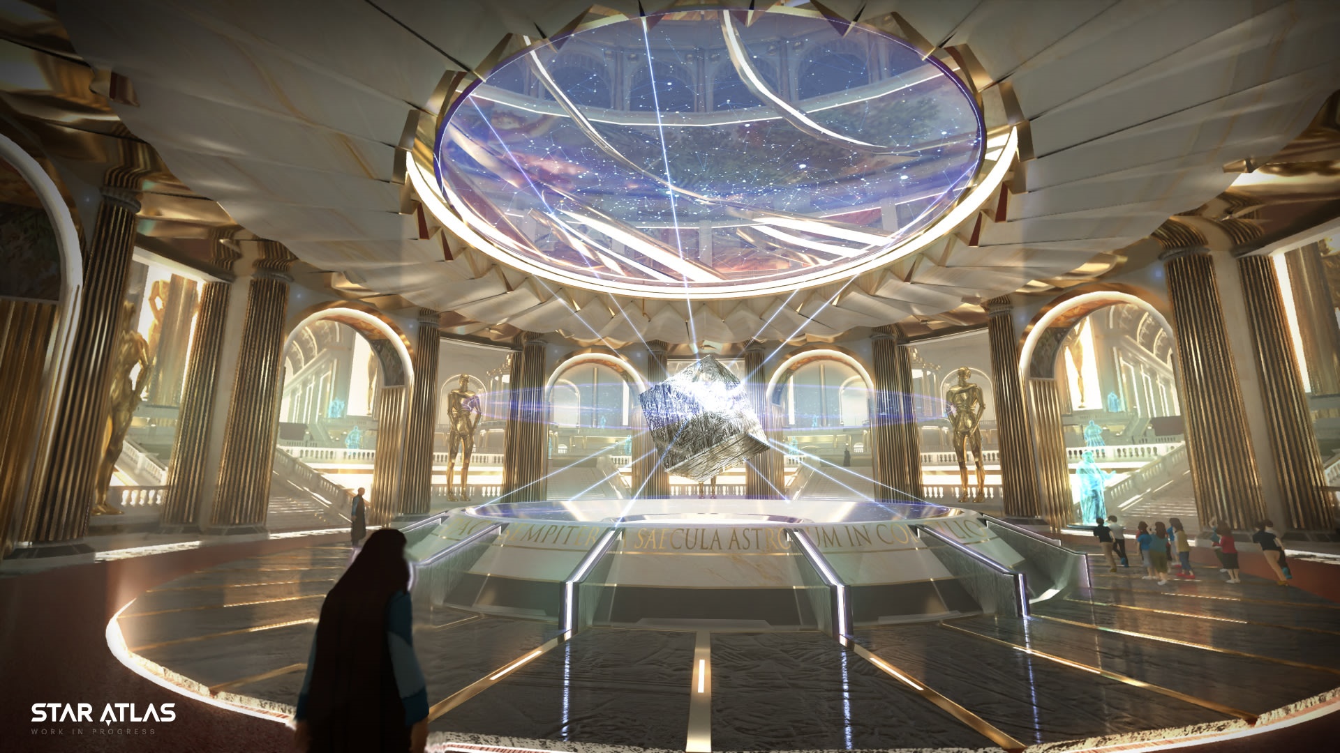 Star Atlas game interior with celestial display HD Wallpaper