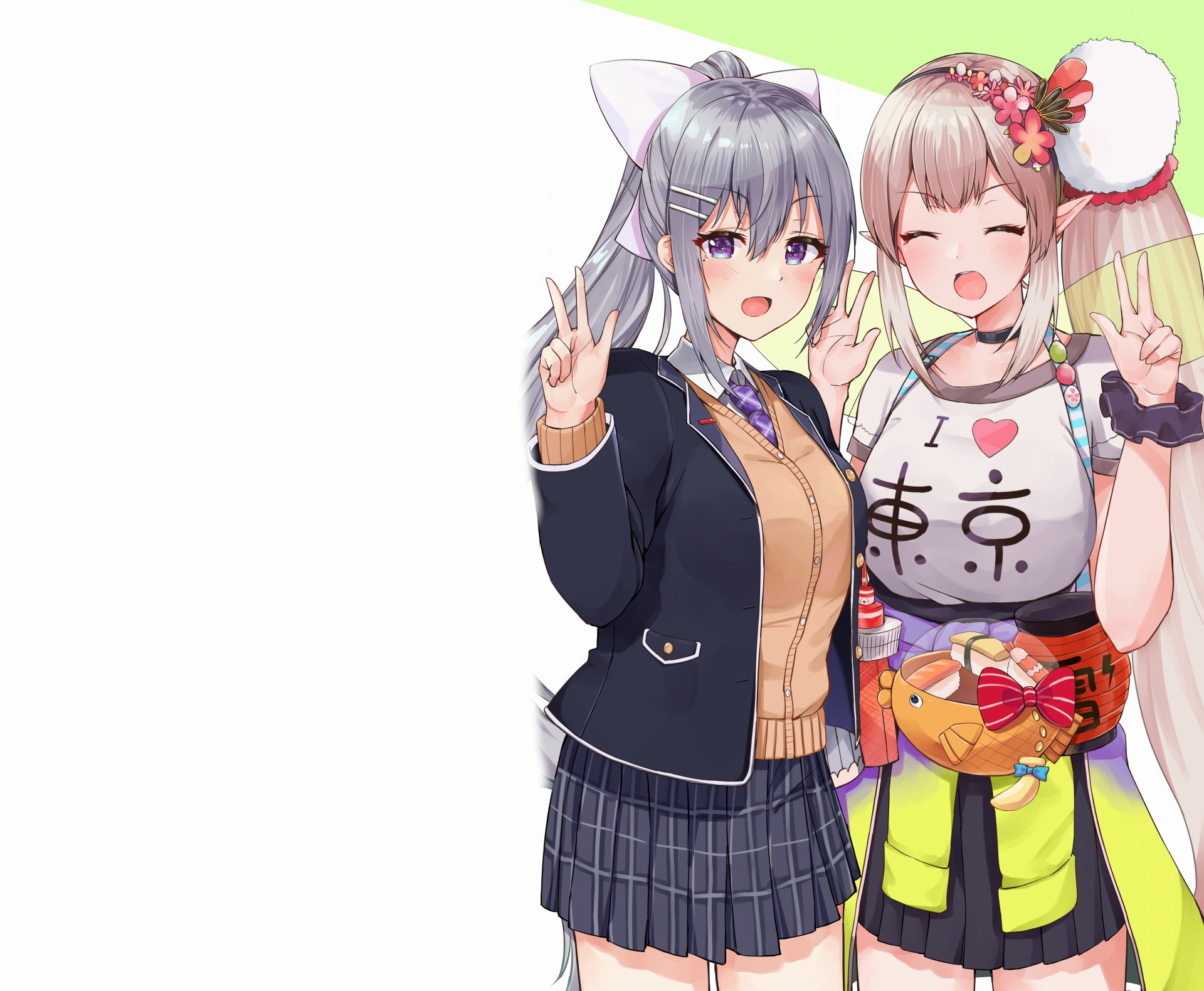 Virtual YouTuber Elf no Elu with friend HD Wallpaper