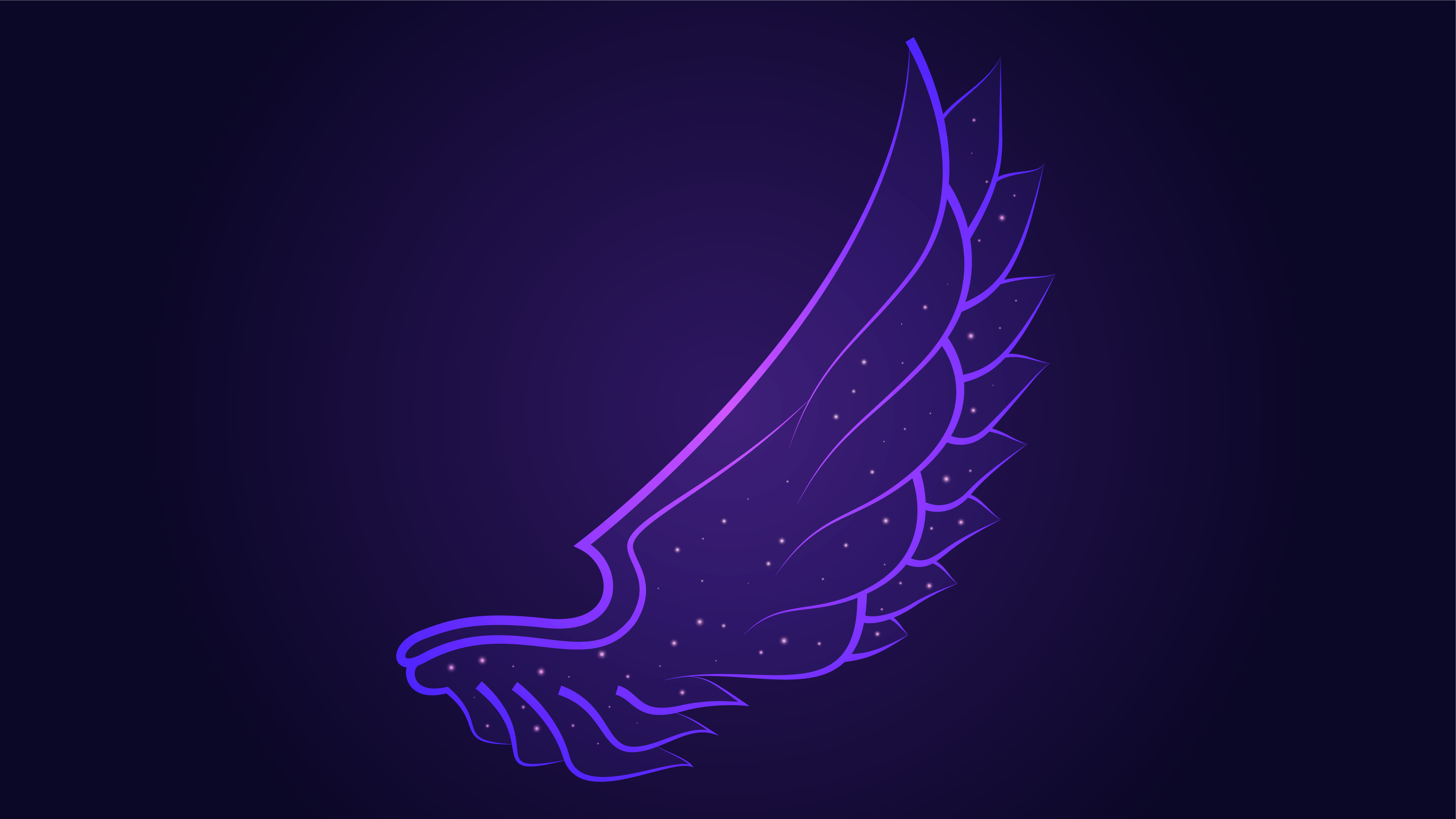 Purple glowing wing with stars HD Wallpaper
