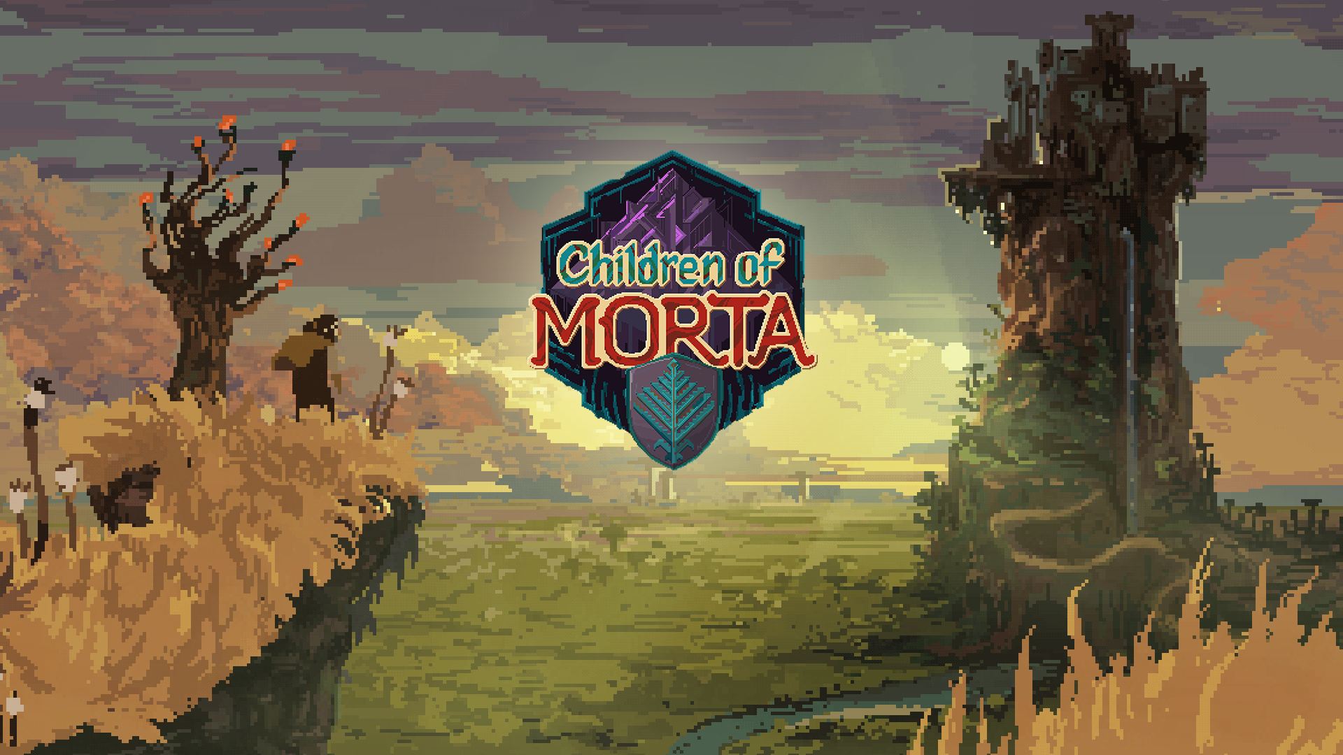 Children of Morta pixel art title screen HD Wallpaper