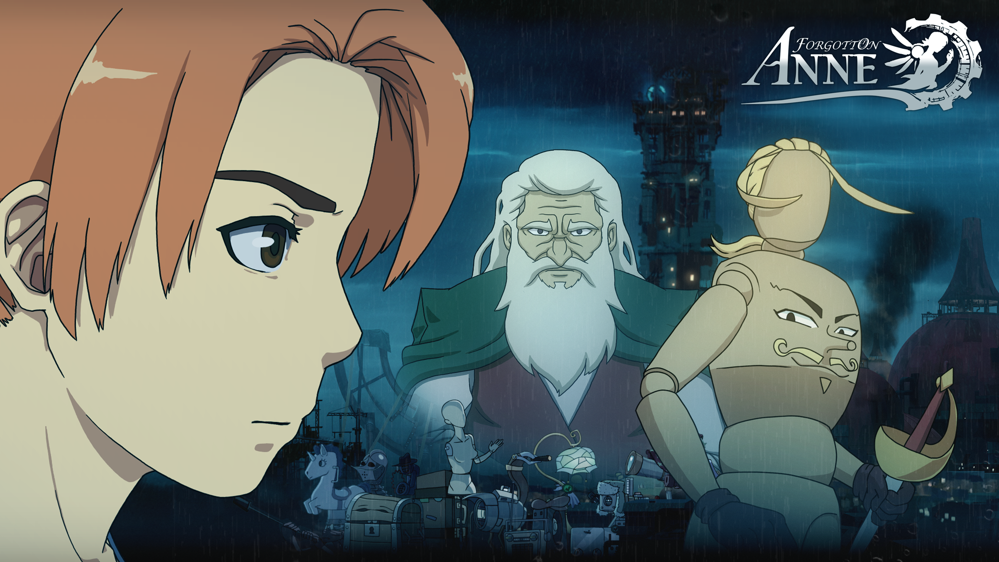 Forgotten Anne: Anne, Grandpa, and a wooden mannequin HD Wallpaper