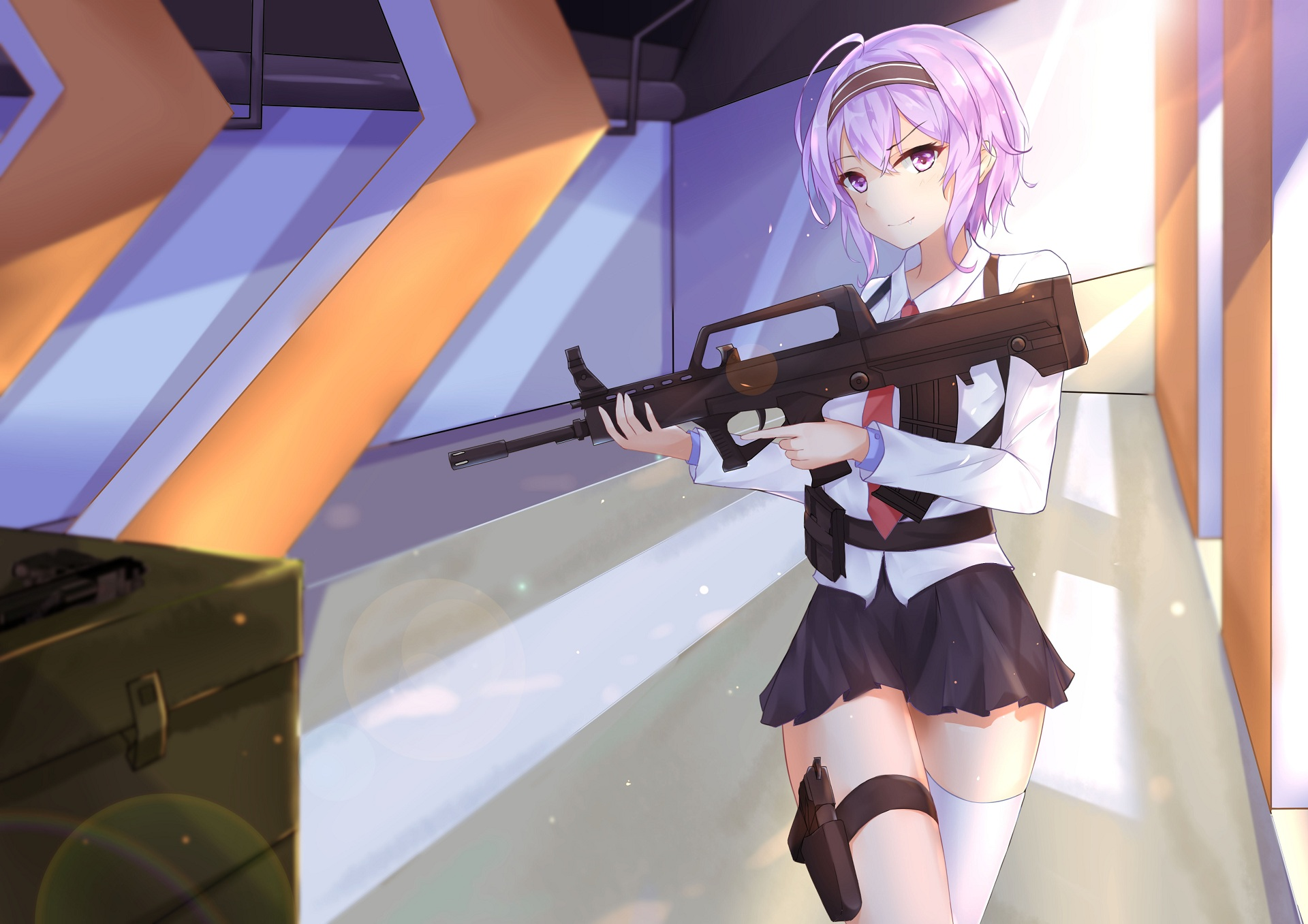 Girl holding a rifle HD Wallpaper