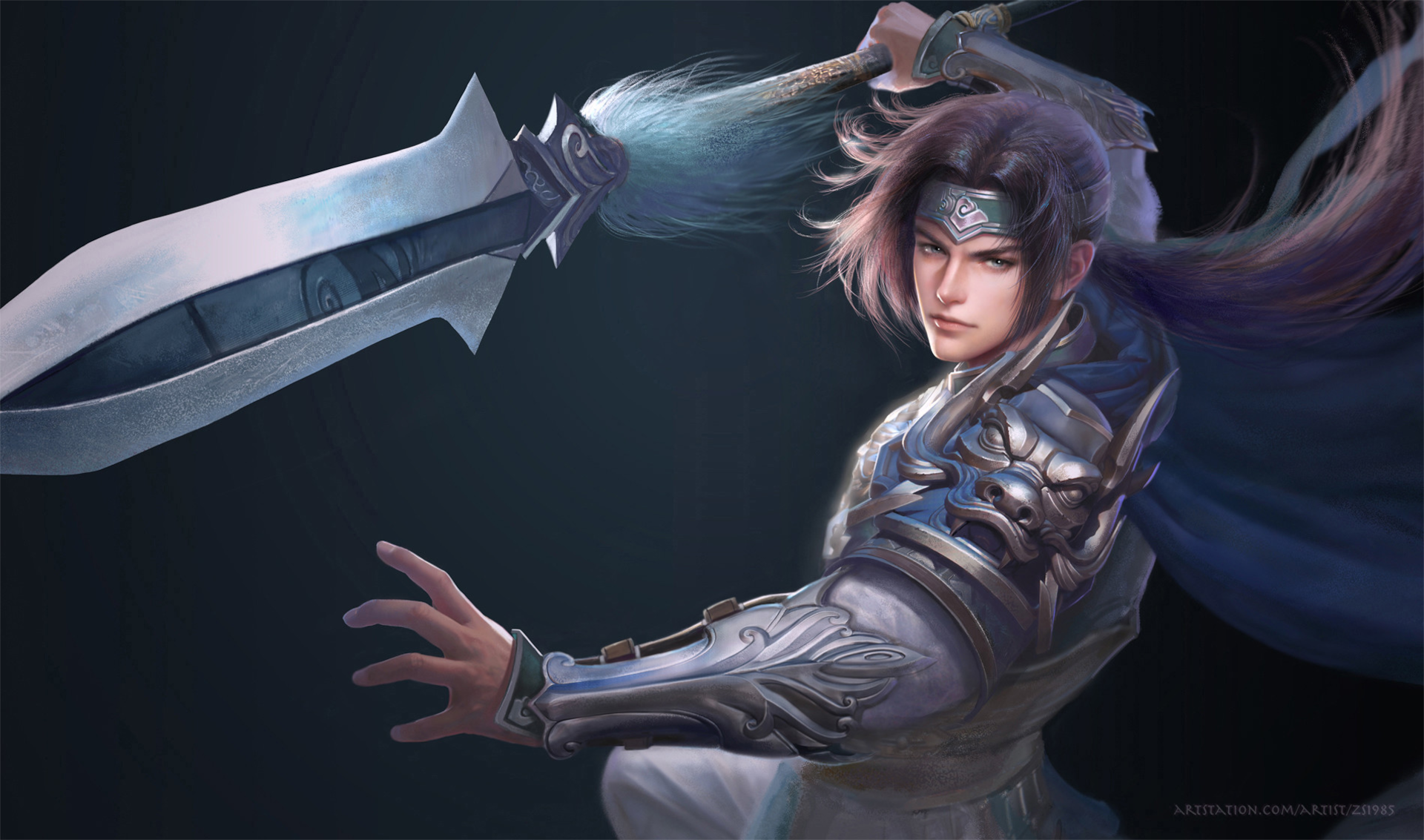 Zhao Yun from Arena of Valor with a large weapon HD Wallpaper