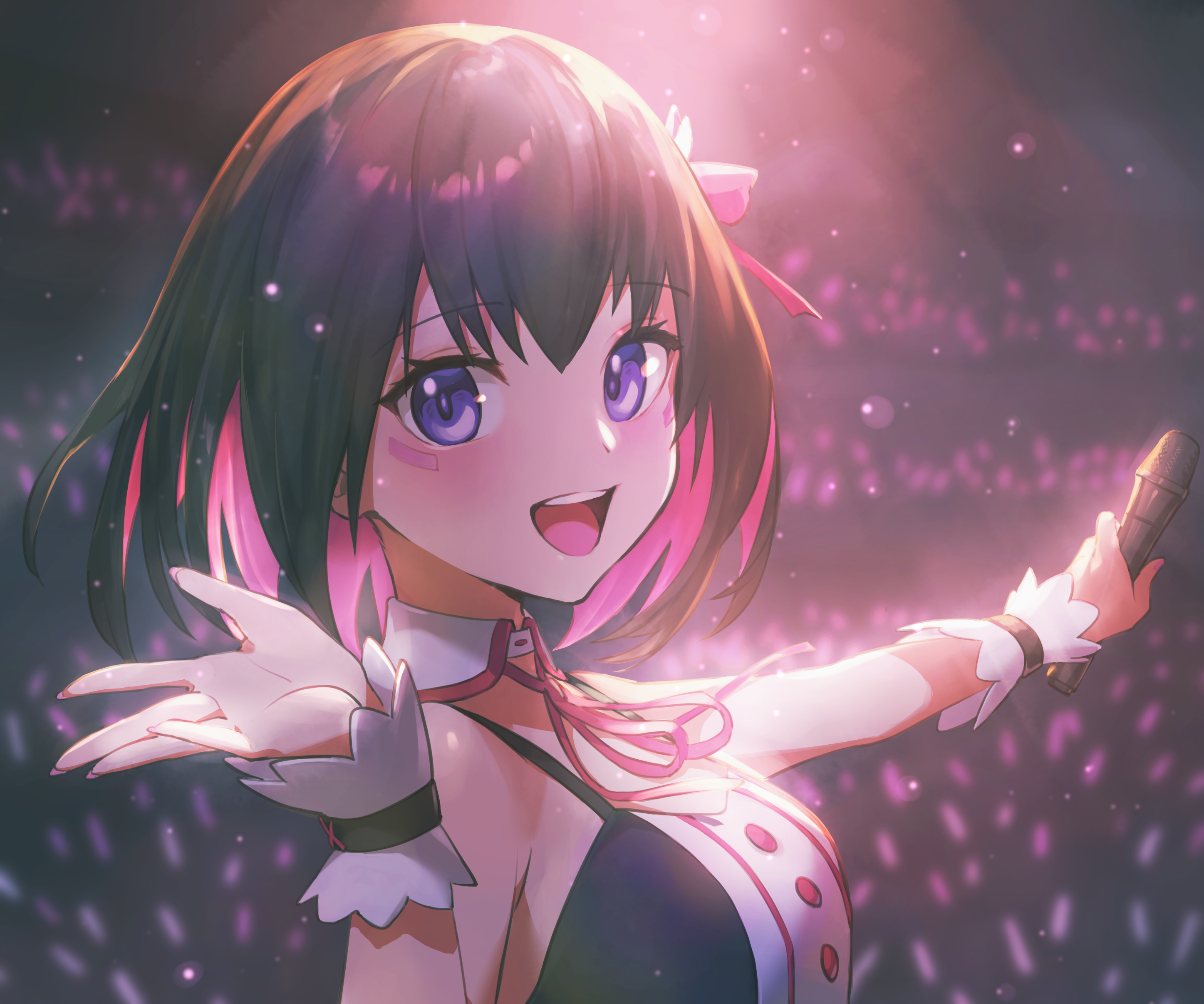 AZKi from Hololive performing with a microphone HD Wallpaper