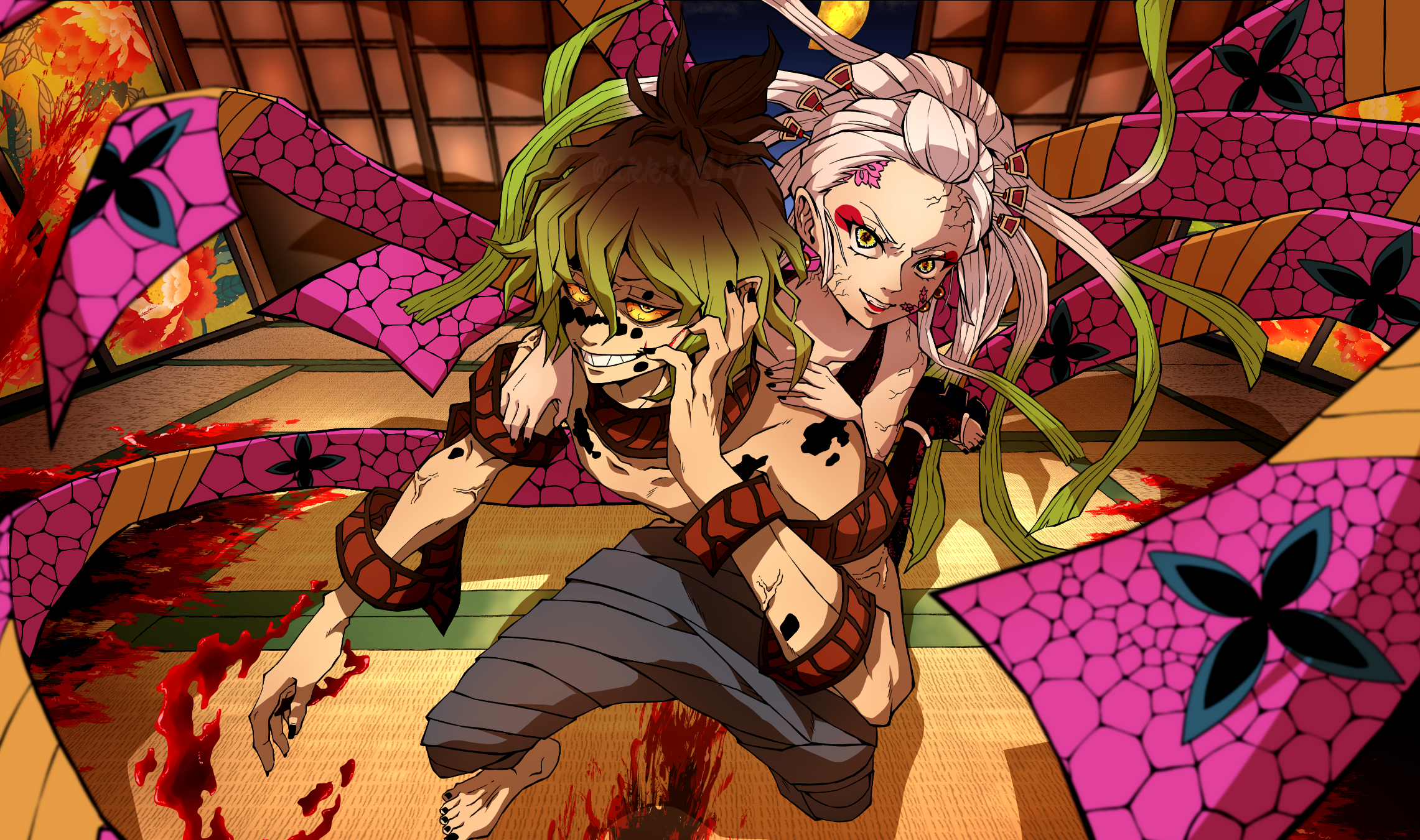 Gyutaro and Daki from Demon Slayer HD Wallpaper