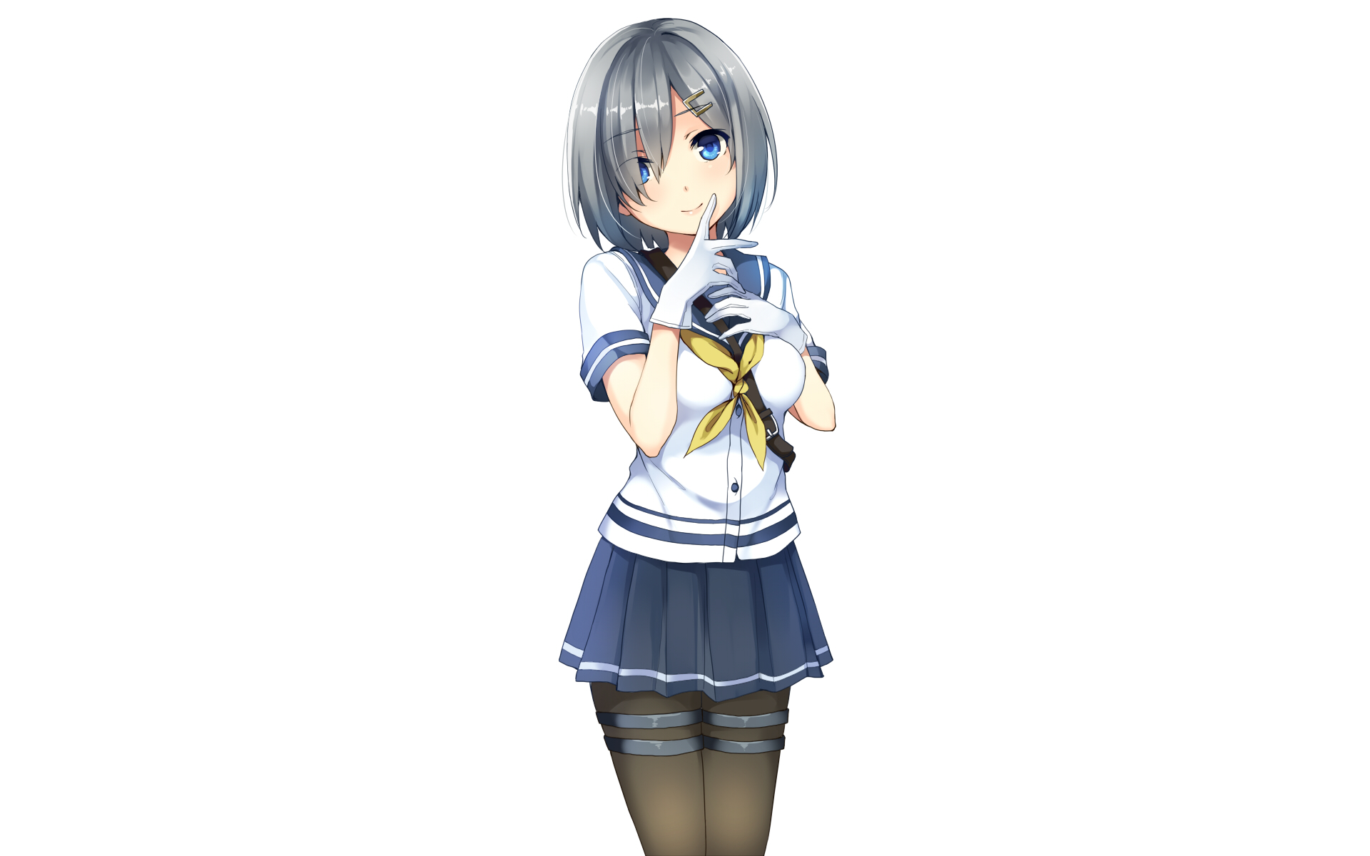 Kantai Collection Girl in School Uniform HD Wallpaper