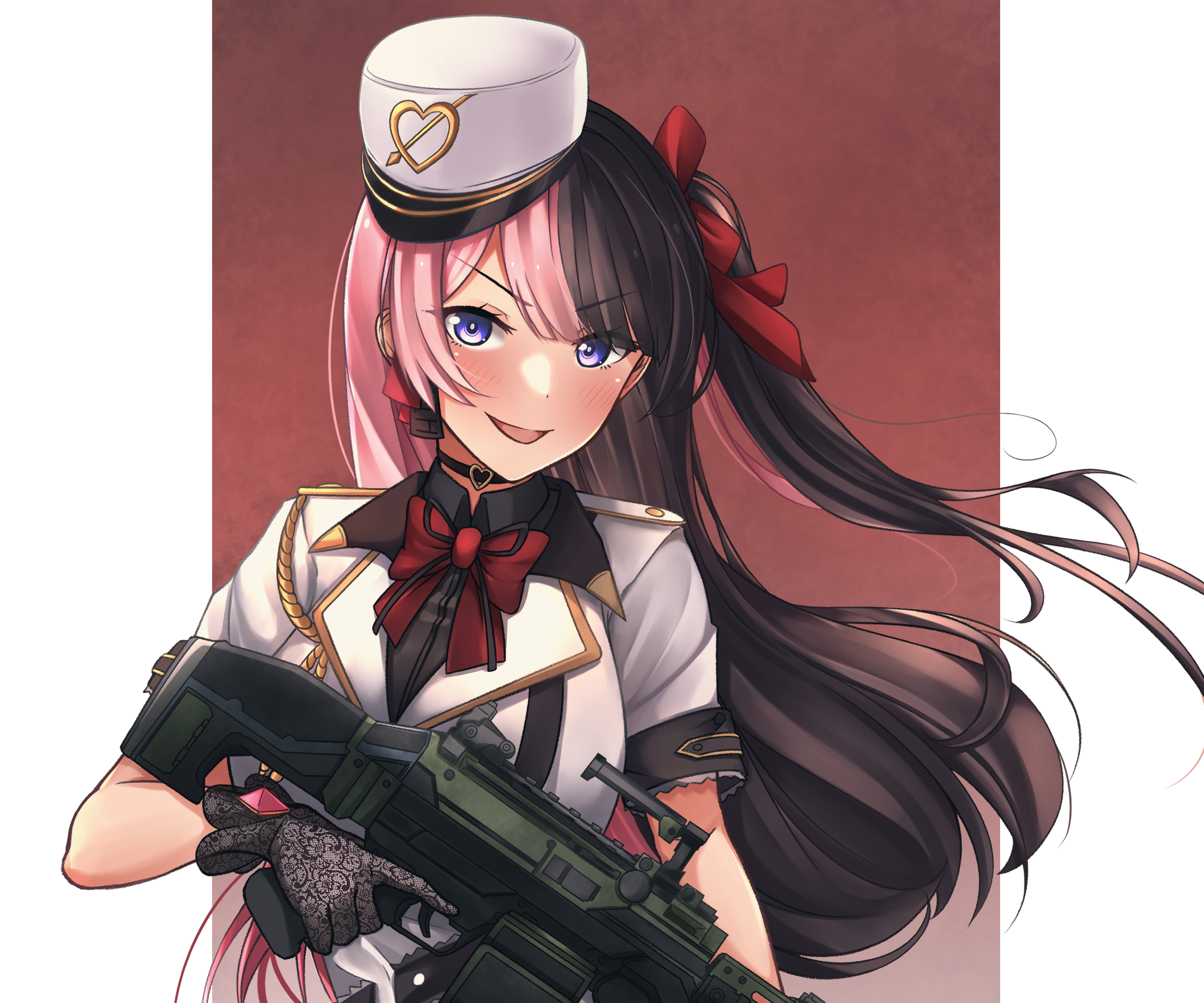 Tachibana Hinano from VSPO! holding a gun HD Wallpaper