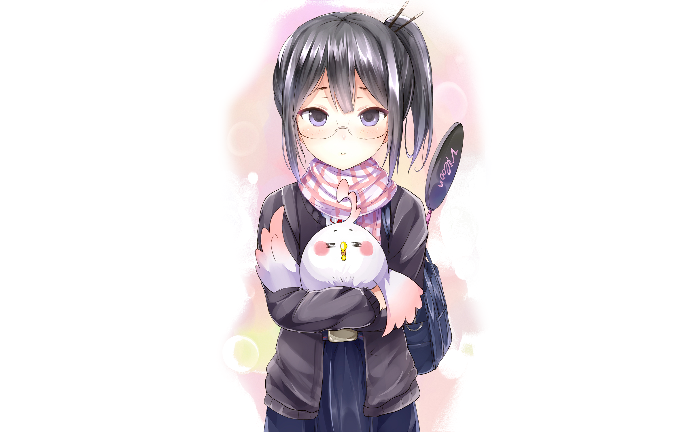 Tamako Market Anime Girl with Chicken Plush HD Wallpaper