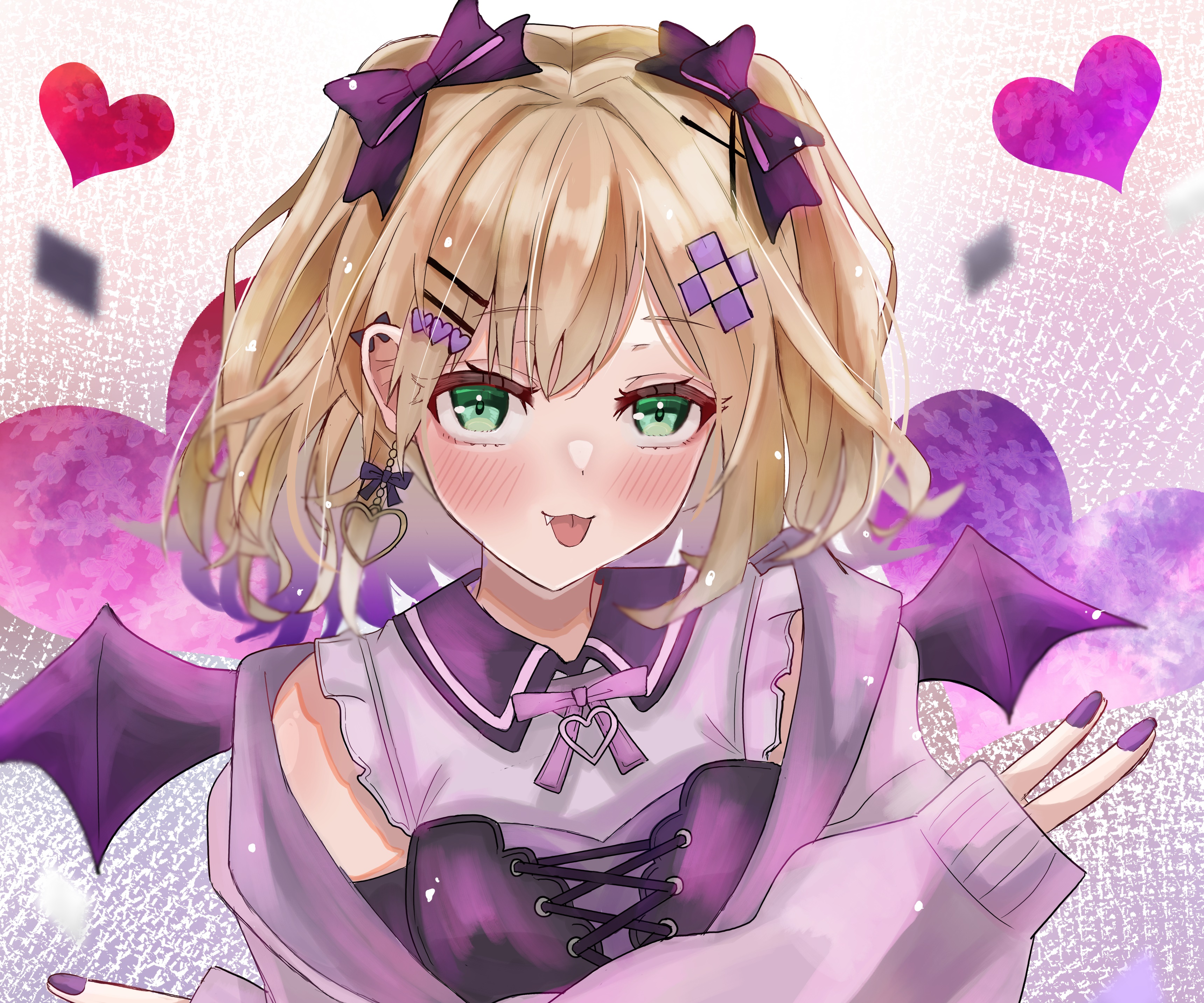 Kurumi Noah from VSPO! with Bat Wings HD Wallpaper