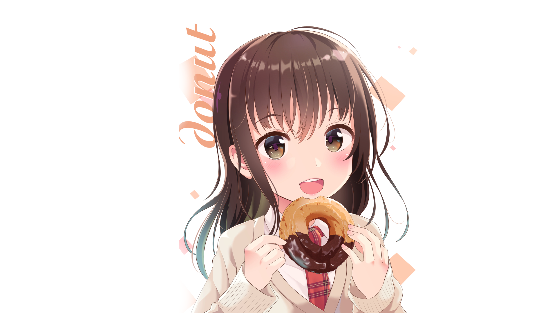 Girl eating a donut HD Wallpaper