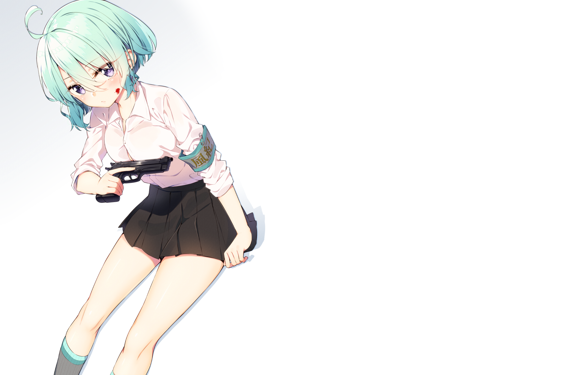 Girl holding a pistol HD Wallpaper